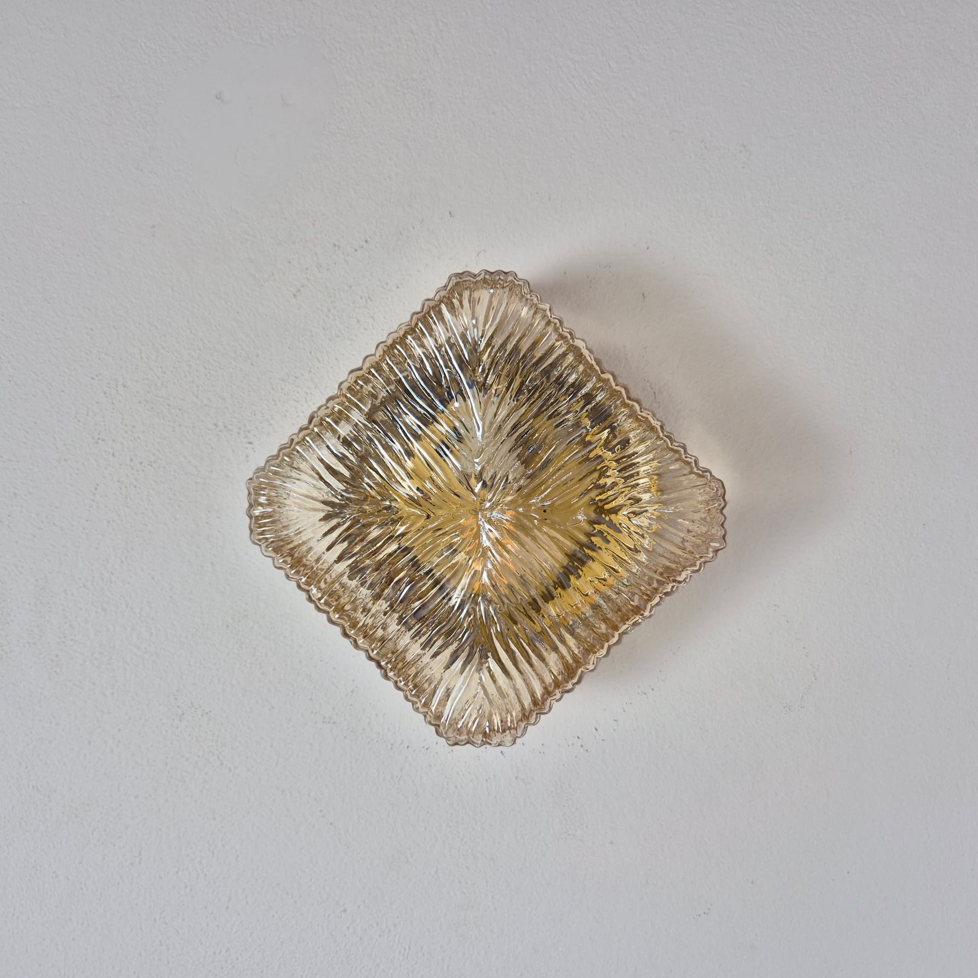Flush mount, amber glass, Germany, 1970s. - 342140