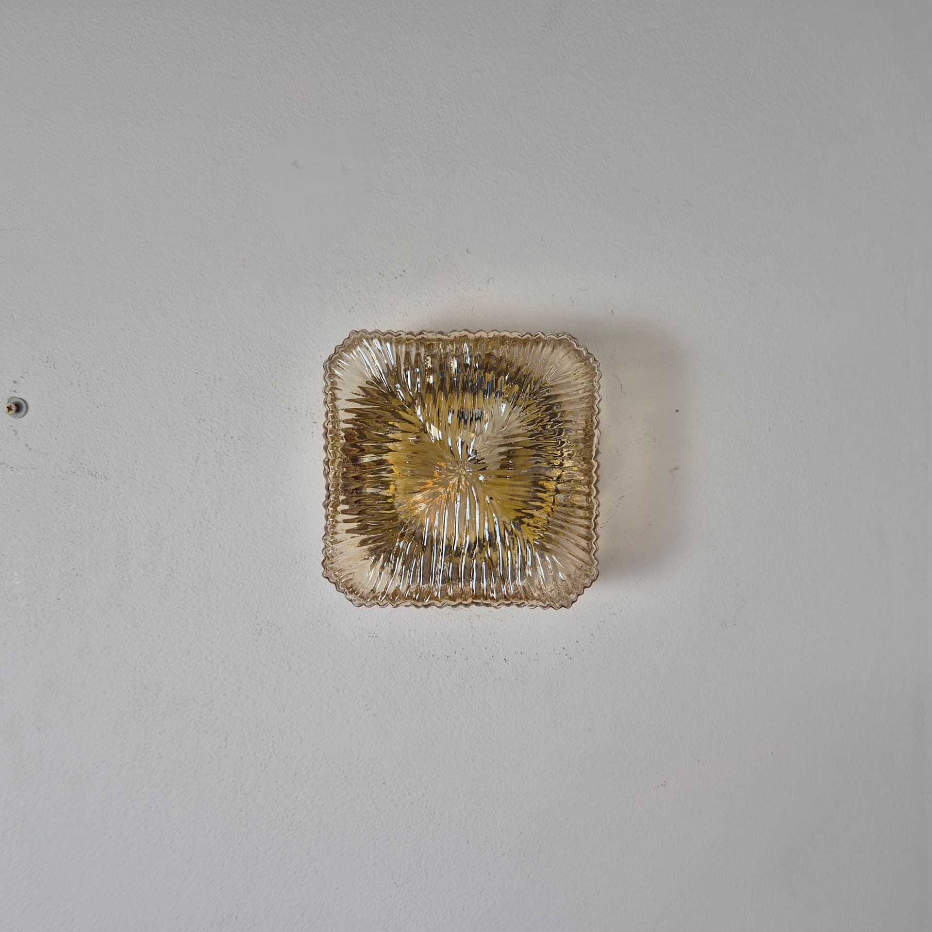 Flush mount, amber glass, Germany, 1970s. - 342141