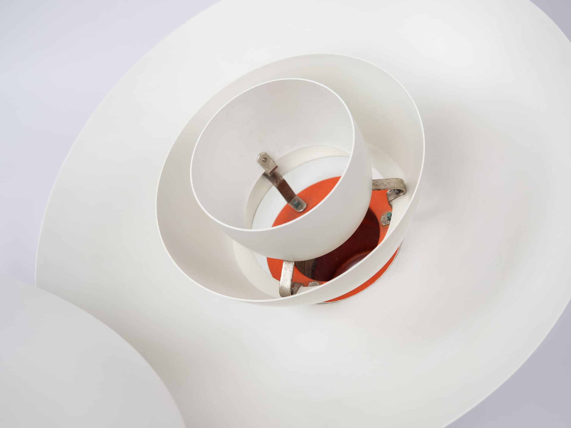 Para lamp wiszących PH 4/3, metal biały, proj. P. Henningsen, Louis Poulsen, Dania, lata 60. - 342365