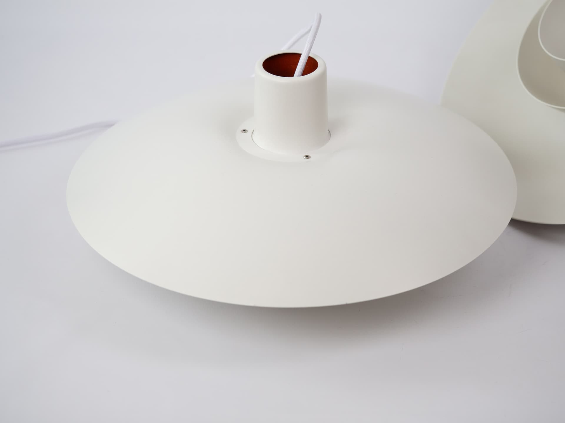Para lamp wiszących PH 4/3, metal biały, proj. P. Henningsen, Louis Poulsen, Dania, lata 60. - 342364