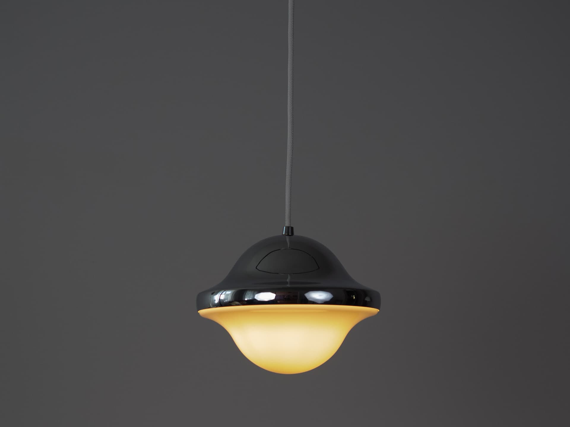 Para lamp wiszących Bubi, metal srebrny, szkło białe, proj. H. Koppel, Louis Poulsen, Dania, lata 70. - 342465