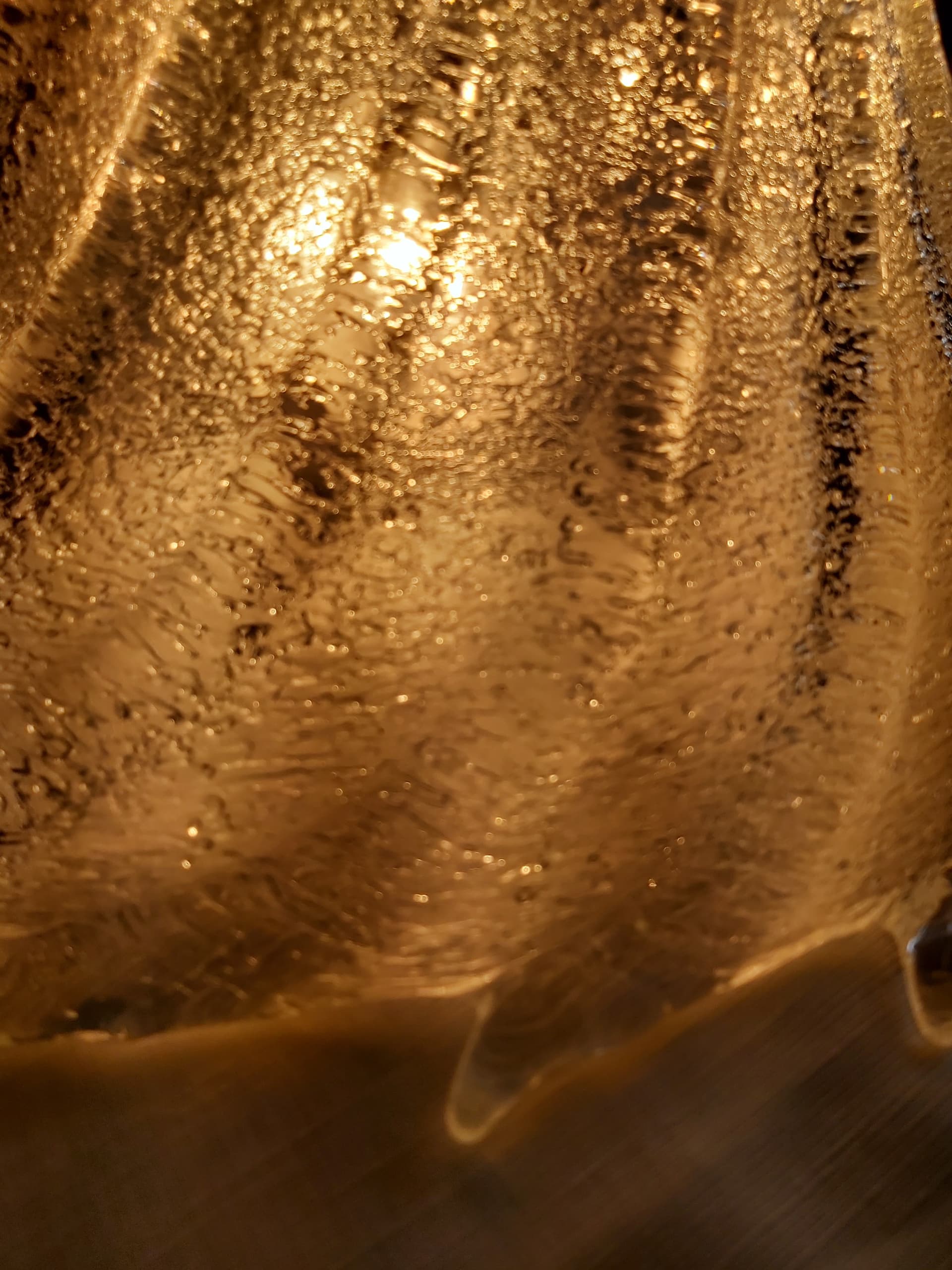 Pair of flush mounts Murano, silvered transparent glass, gold brass, Italy, 1970s. - 342575