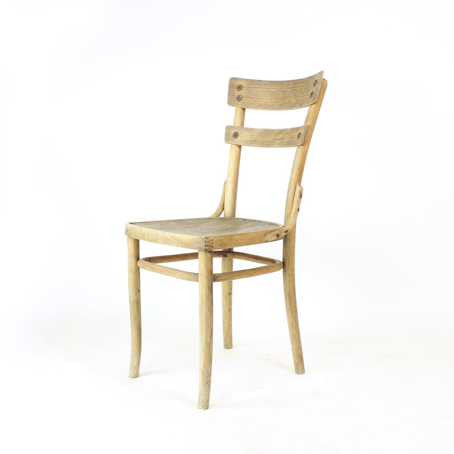 Krzesło bistro, dąb brązowy, sklejka beżowa, Thonet, lata 20. - 342868