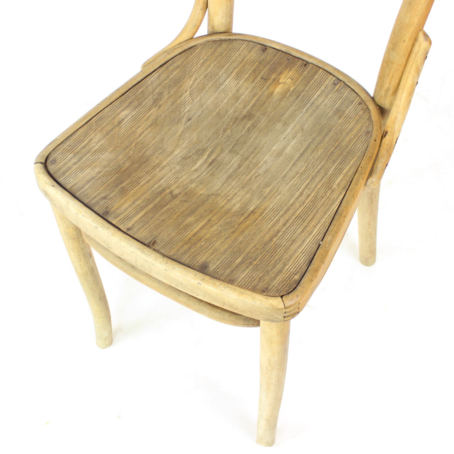 Krzesło bistro, dąb brązowy, sklejka beżowa, Thonet, lata 20. - 342876