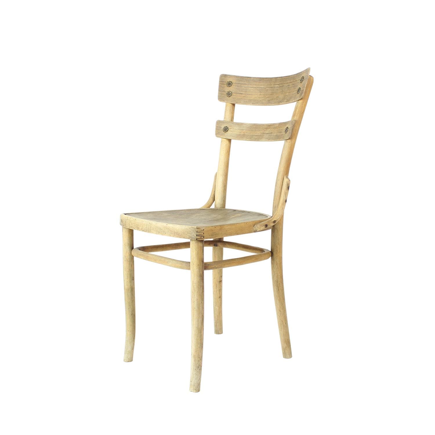Krzesło bistro, dąb brązowy, sklejka beżowa, Thonet, lata 20.