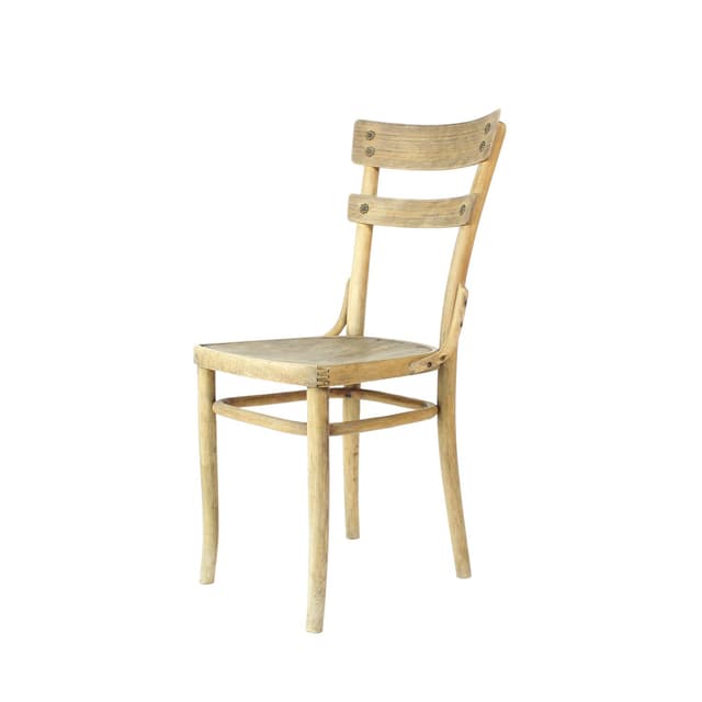 Krzesło bistro, dąb brązowy, sklejka beżowa, Thonet, lata 20. - WYMIARY
