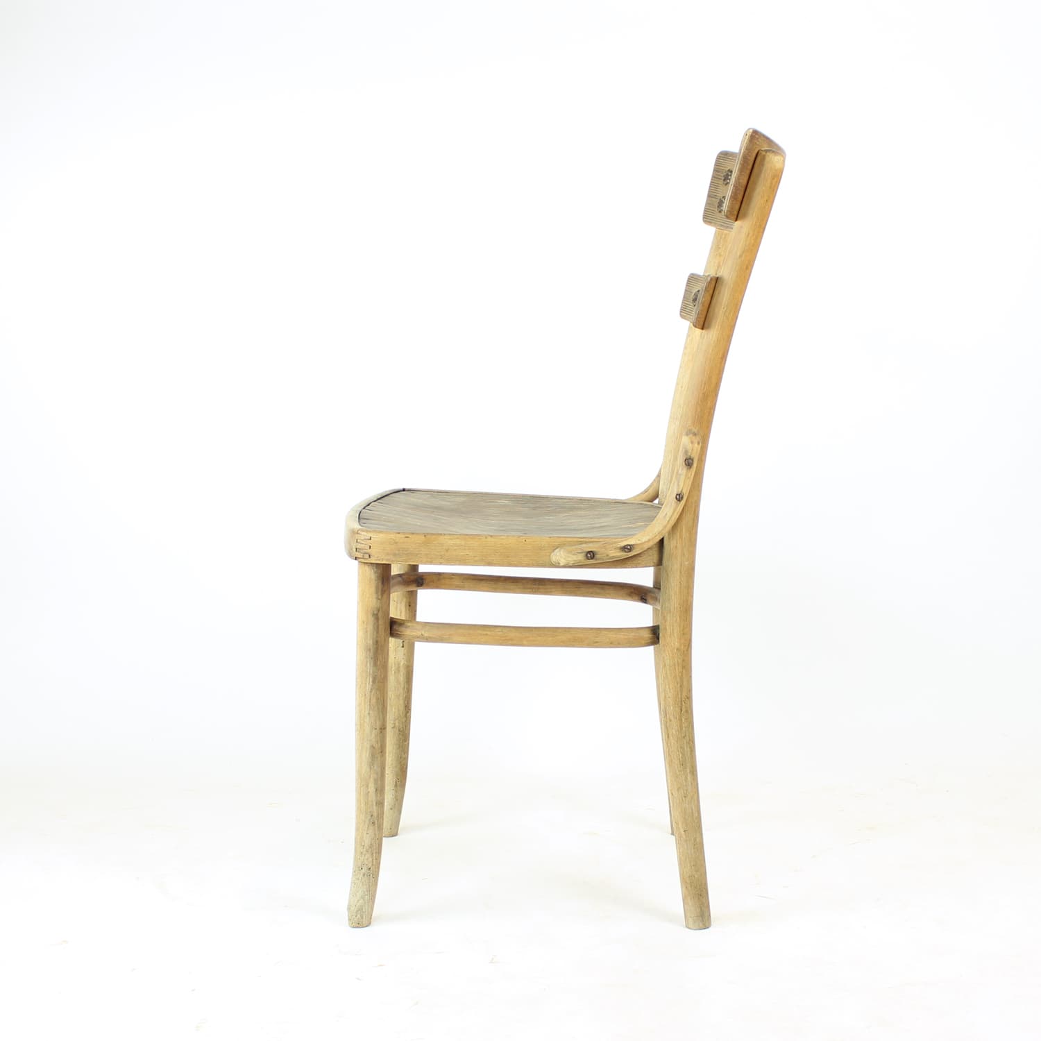 Krzesło bistro, dąb brązowy, sklejka beżowa, Thonet, lata 20. - 342869