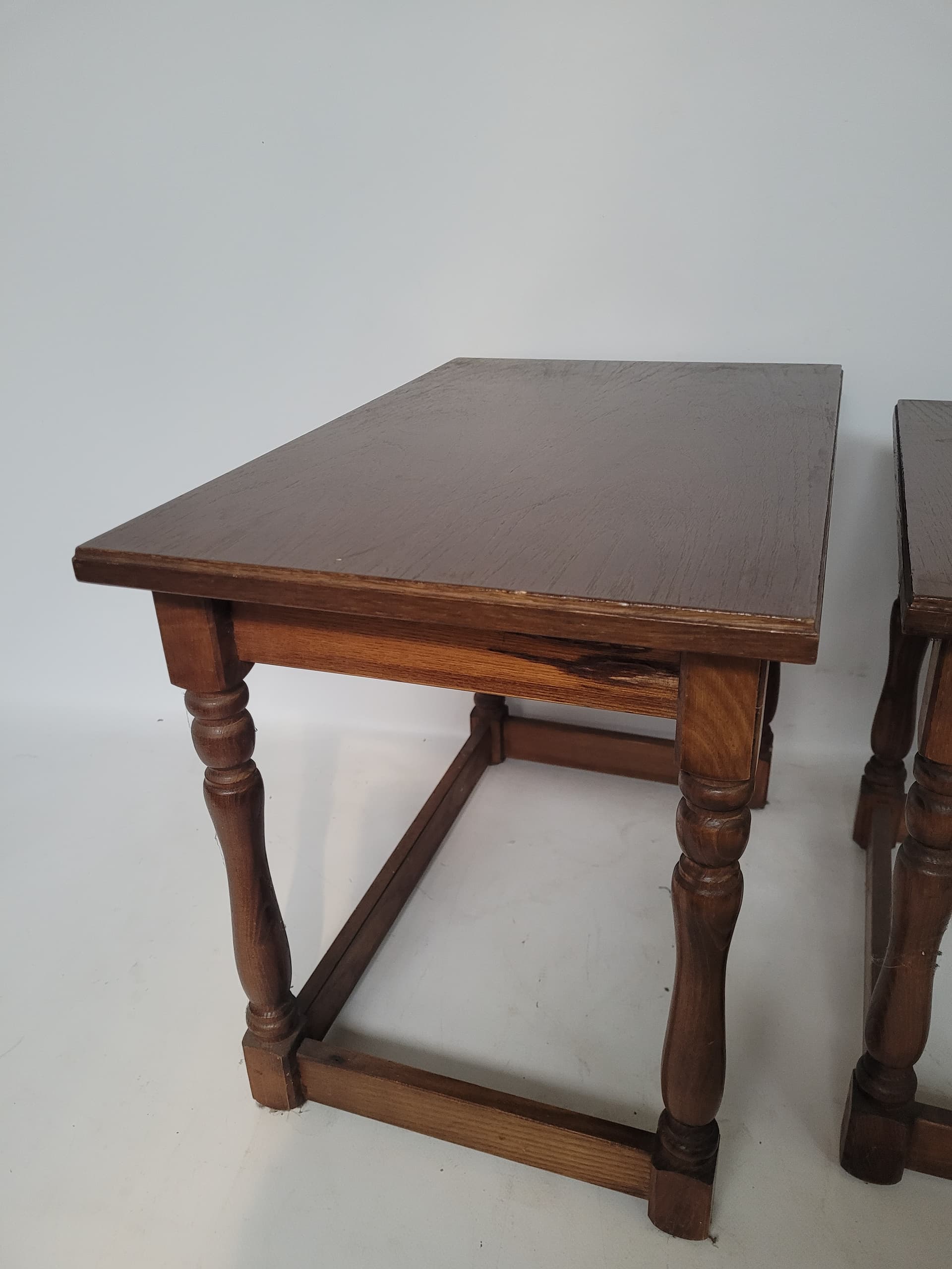 Set of three nesting side tables, brown wood, Germany, 1960s. - 342892