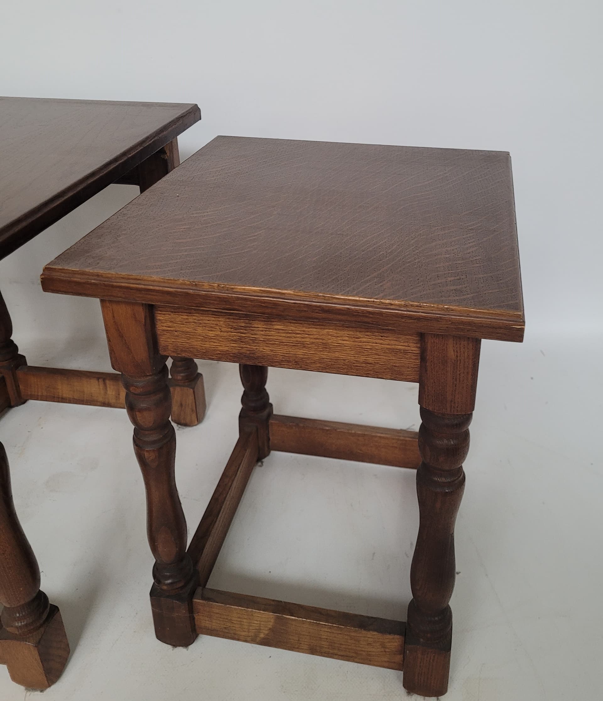 Set of three nesting side tables, brown wood, Germany, 1960s. - 342886
