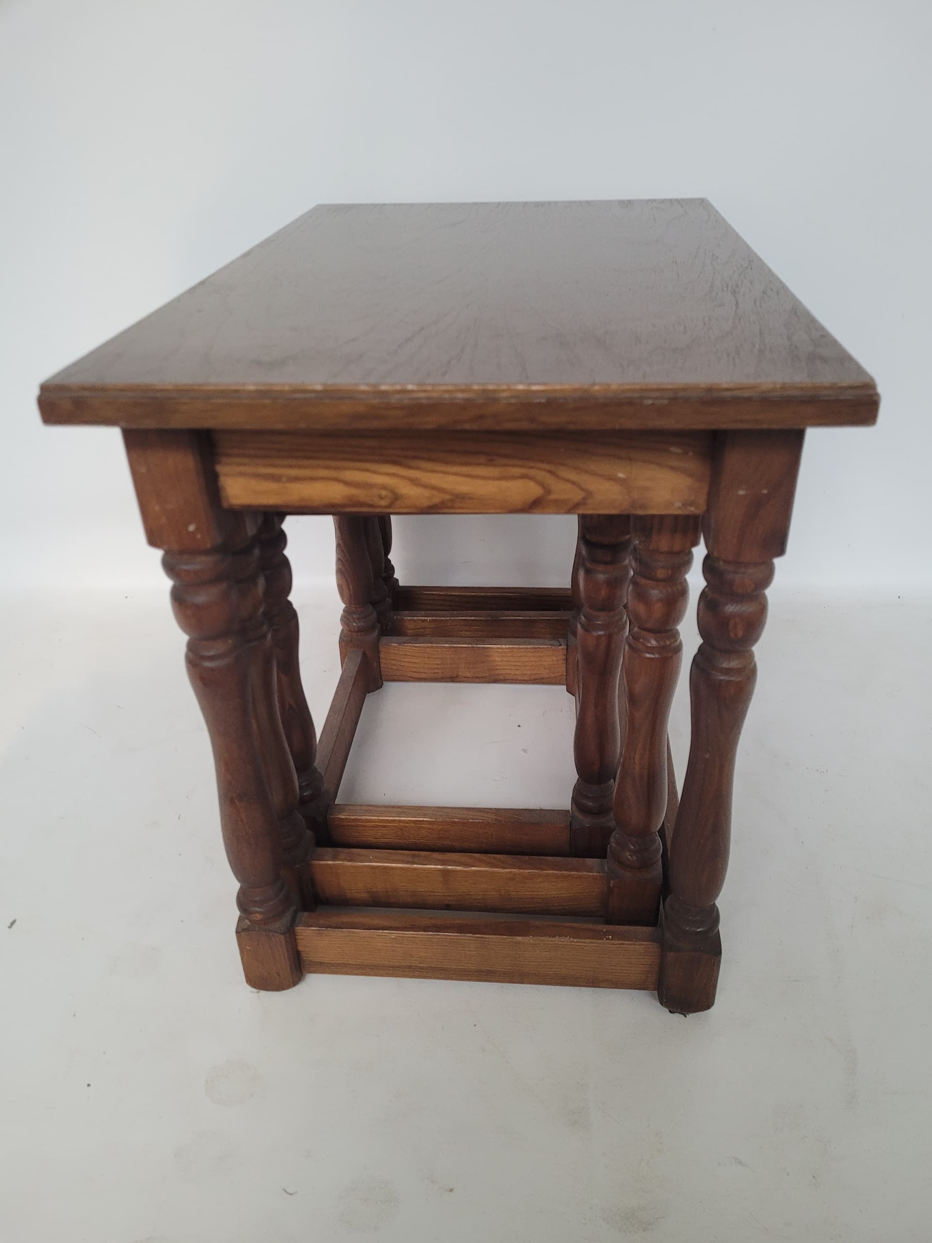 Set of three nesting side tables, brown wood, Germany, 1960s. - 342882