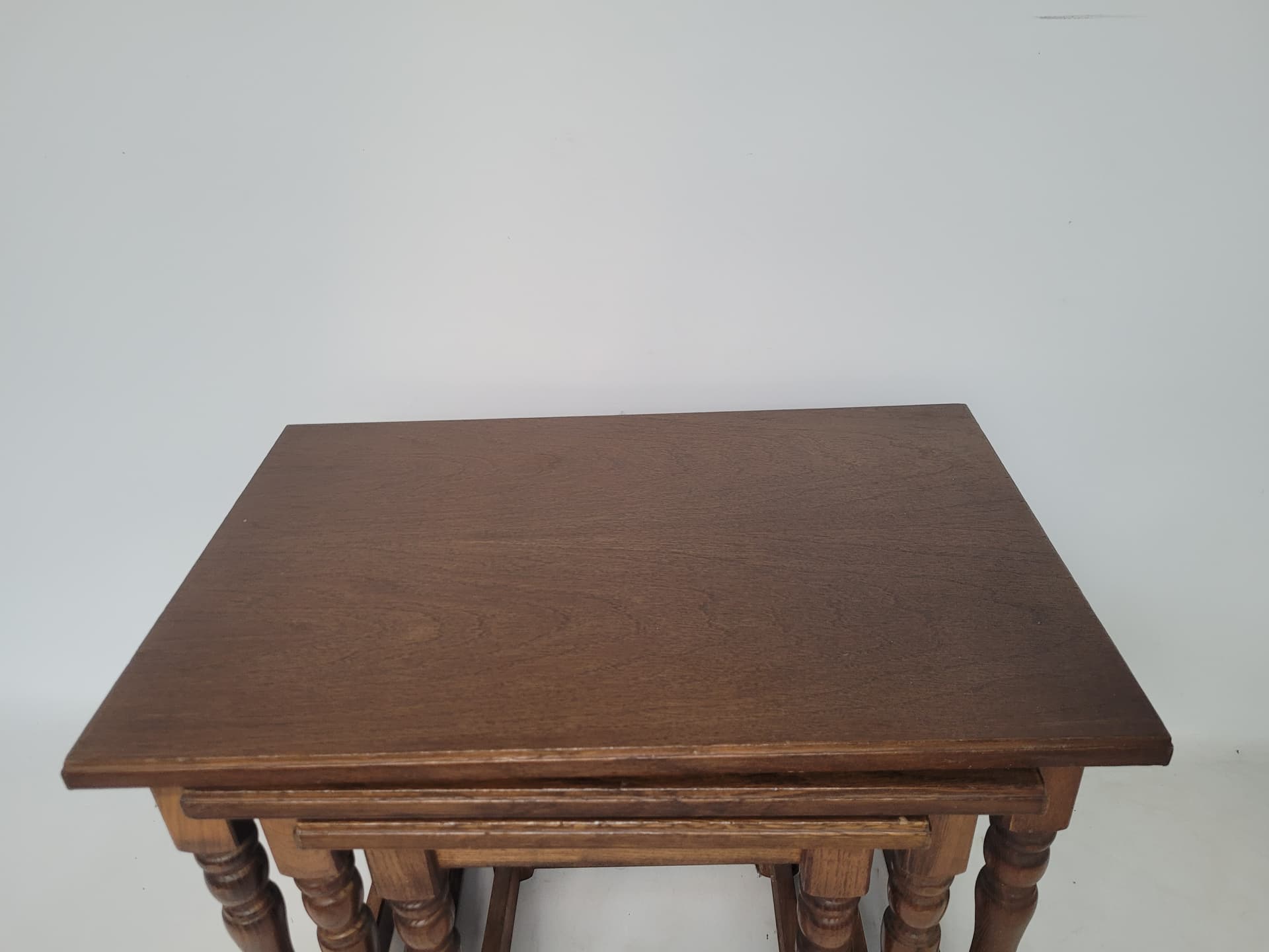 Set of three nesting side tables, brown wood, Germany, 1960s. - 342889