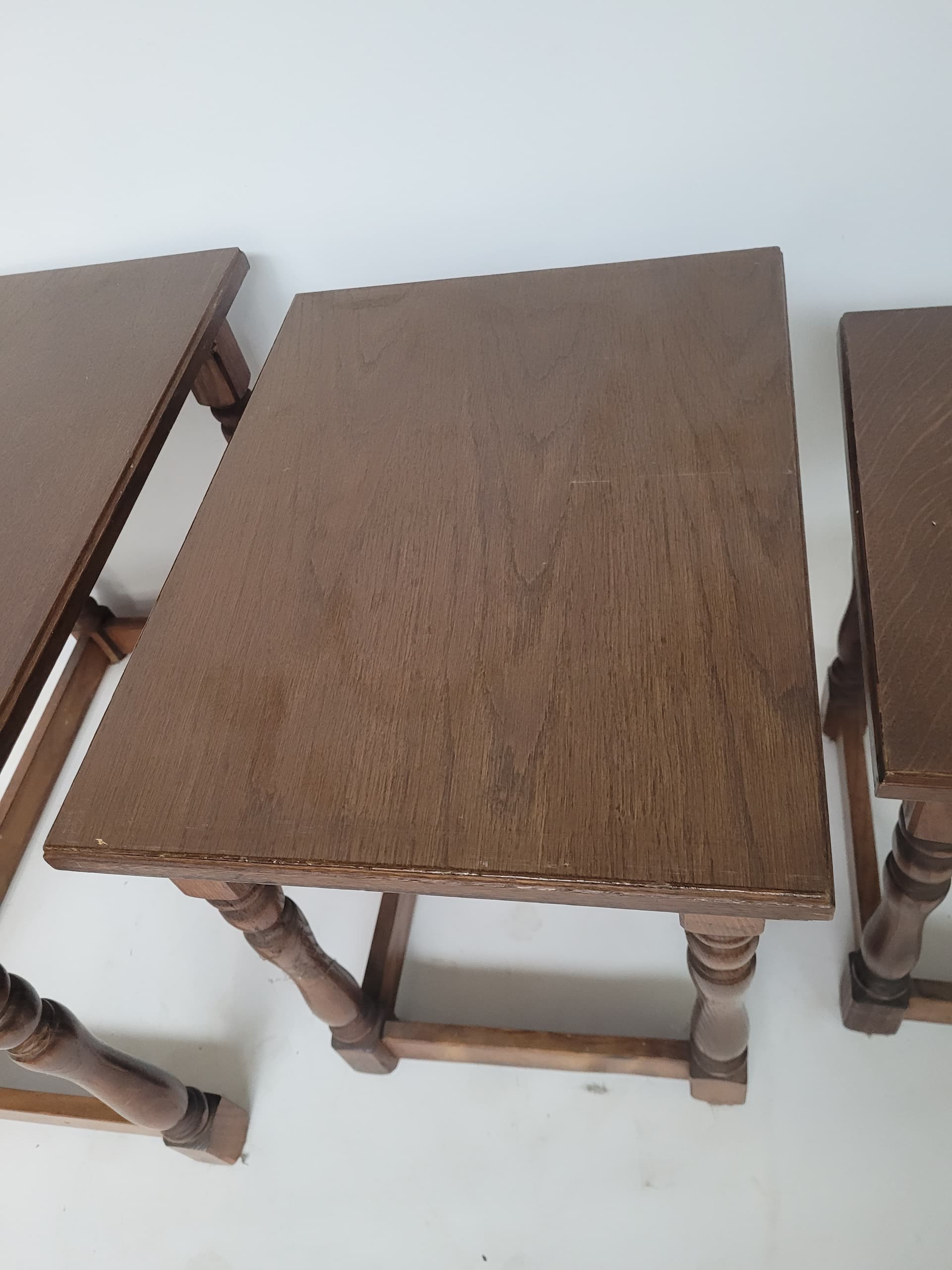 Set of three nesting side tables, brown wood, Germany, 1960s. - 342888