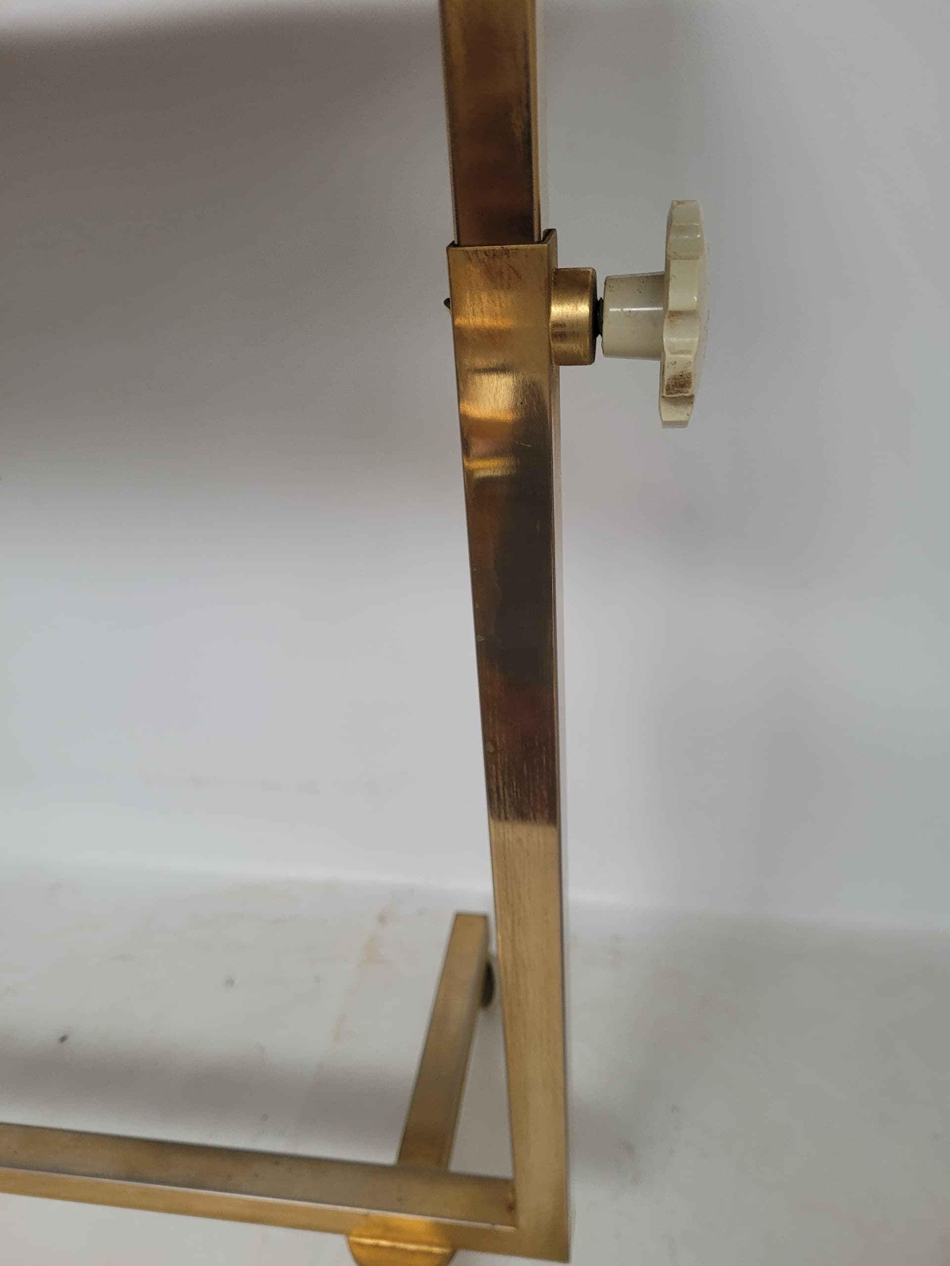 Side Table Variett, brown plywood, gold brass, Germany, 1970s. - 342915