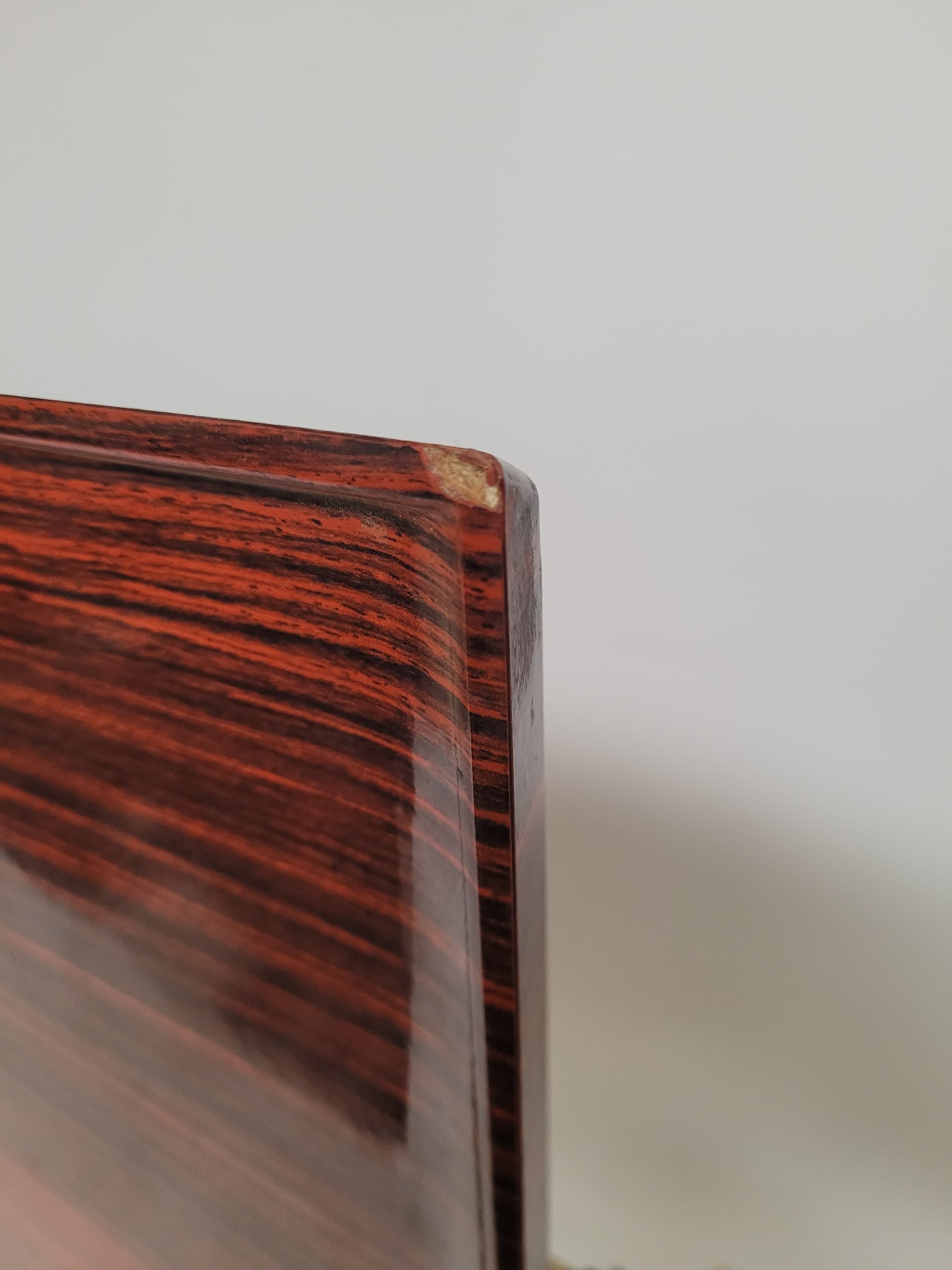 Side Table Variett, brown plywood, gold brass, Germany, 1970s. - 342910