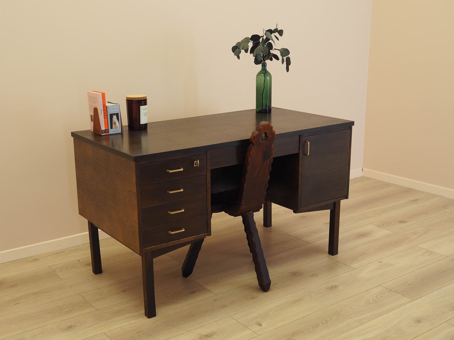 Desk, brown oak, Denmark, 1970s. - 342938