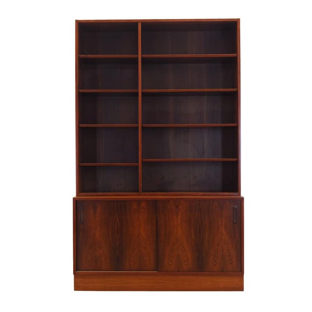 Bookcase, brown-red rosewood, Hundevad&Co., Denmark, 1970s. - DIMENSION