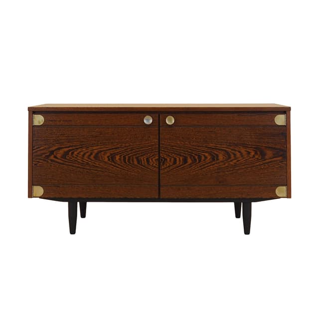 Cabinet, brown oak, black metal, Denmark, 1970s. - DIMENSION