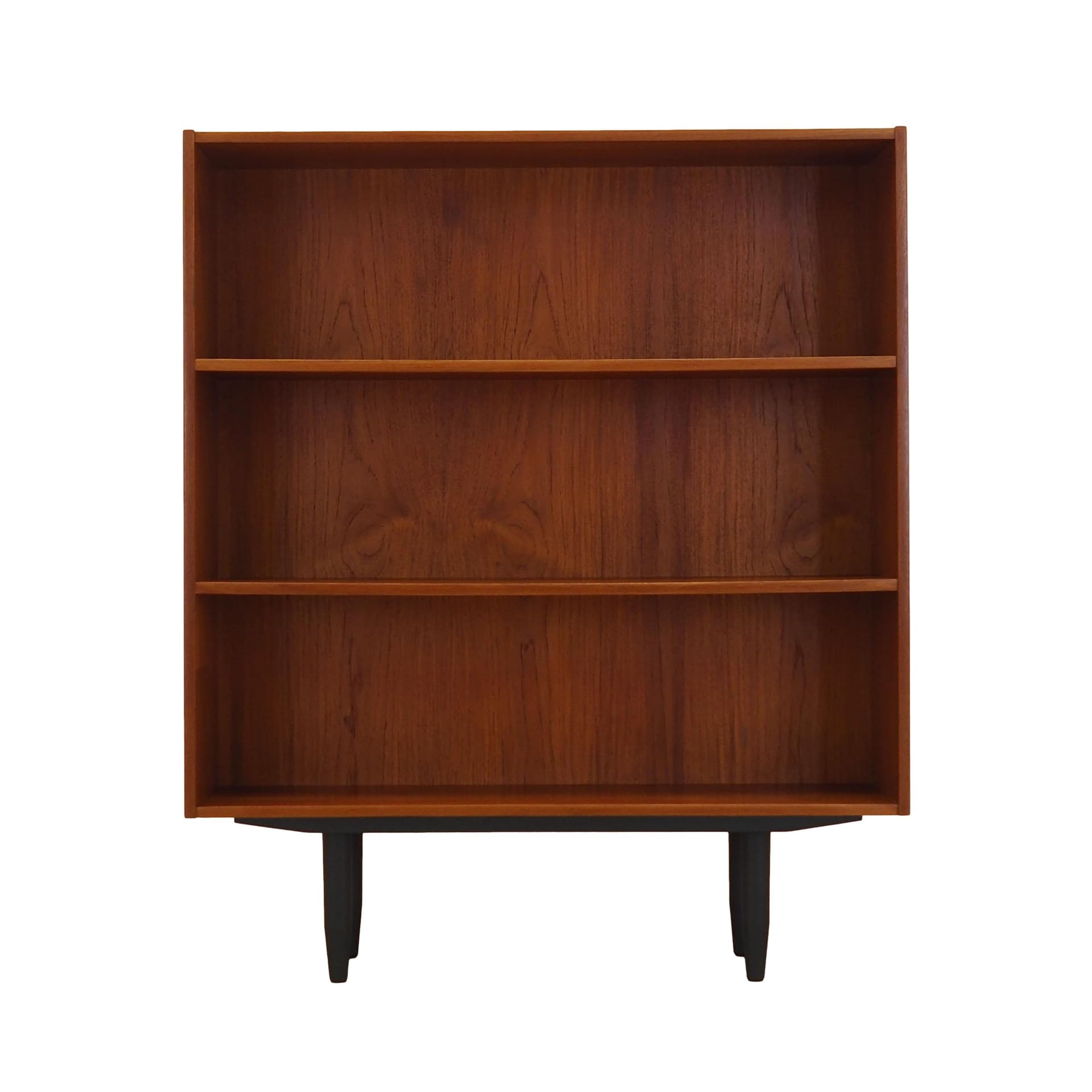 Shelving unit, brown teak, black wood, Denmark, 1970s.
