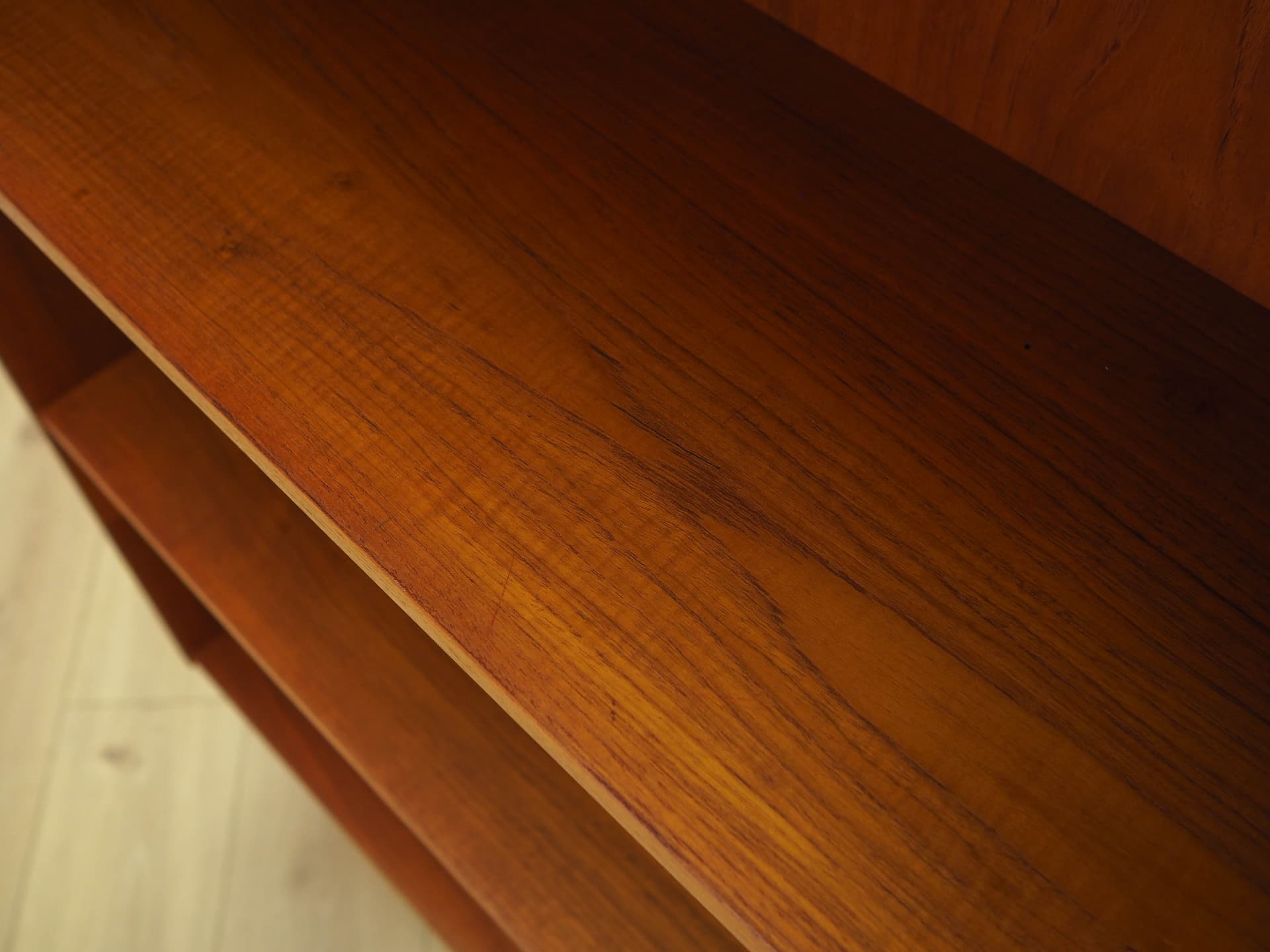 Shelving unit, brown teak, black wood, Denmark, 1970s. - 342993