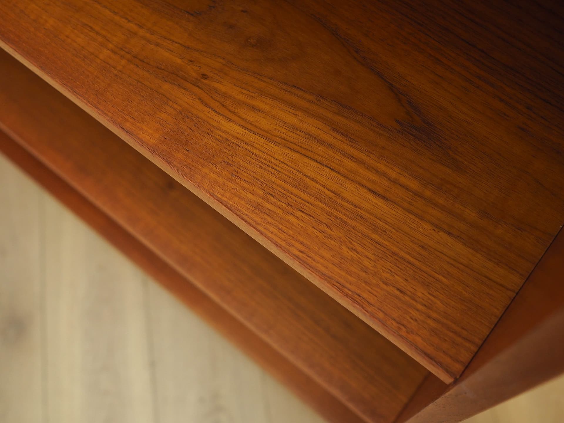 Shelving unit, brown teak, black wood, Denmark, 1970s. - 342990