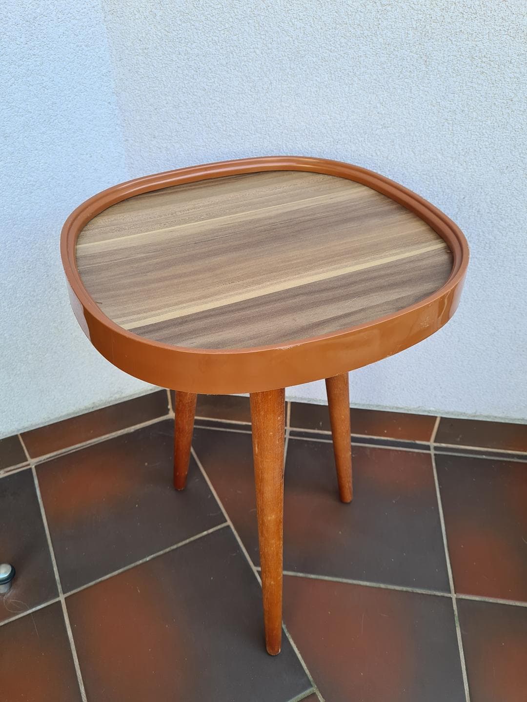 Coffee table, brown wood, 1970s - 343046