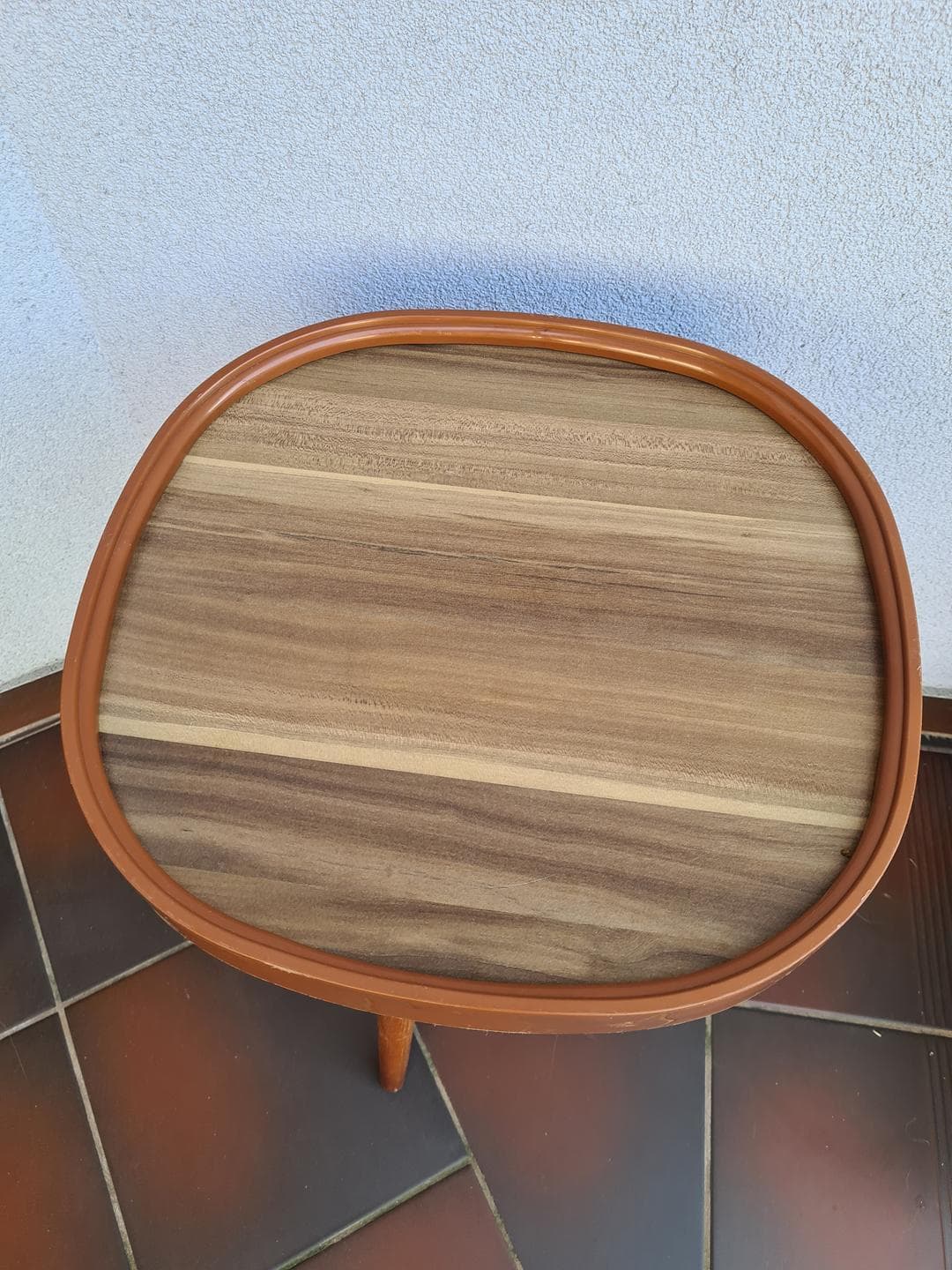 Coffee table, brown wood, 1970s - 343051