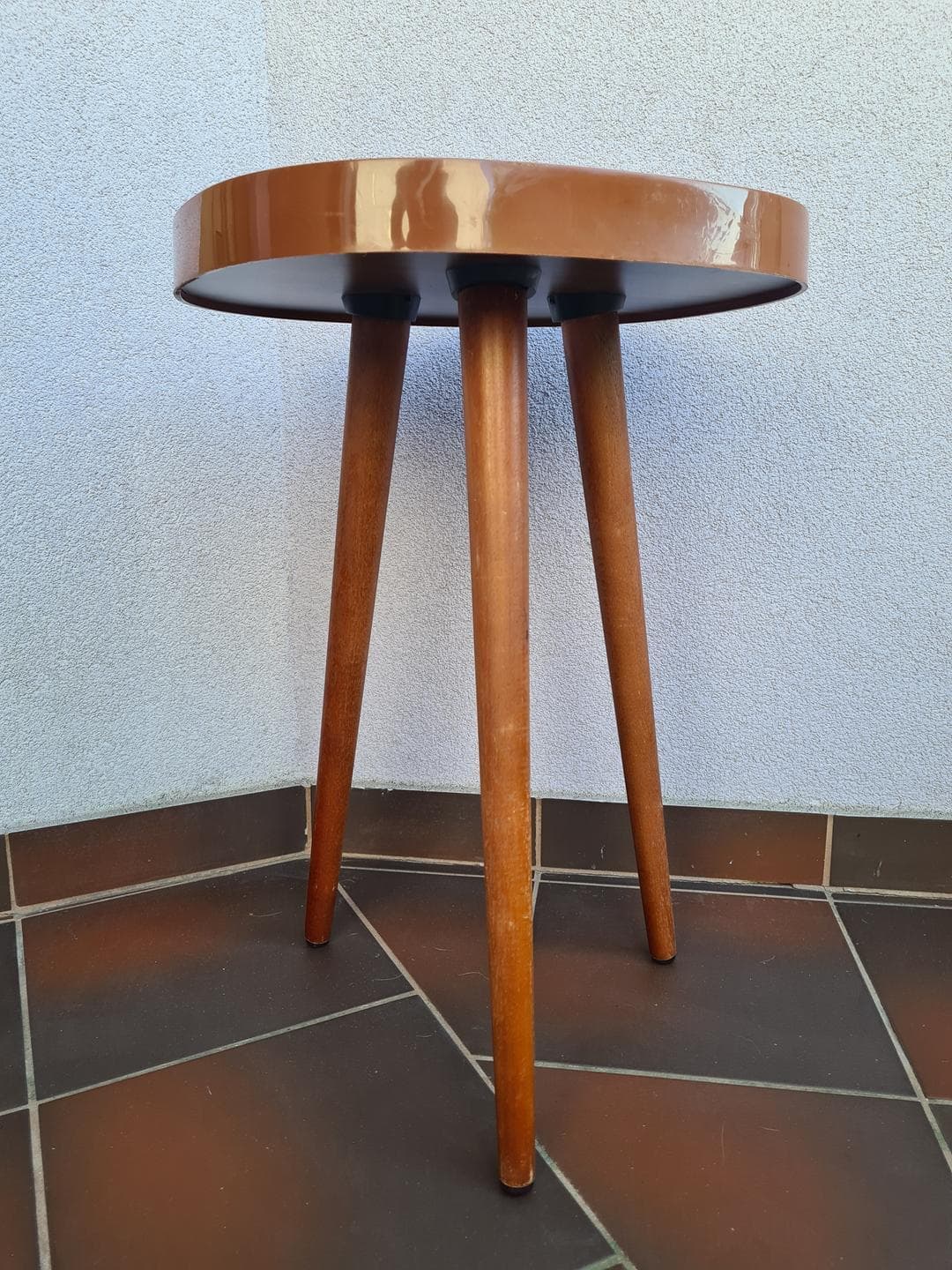 Coffee table, brown wood, 1970s - 343049