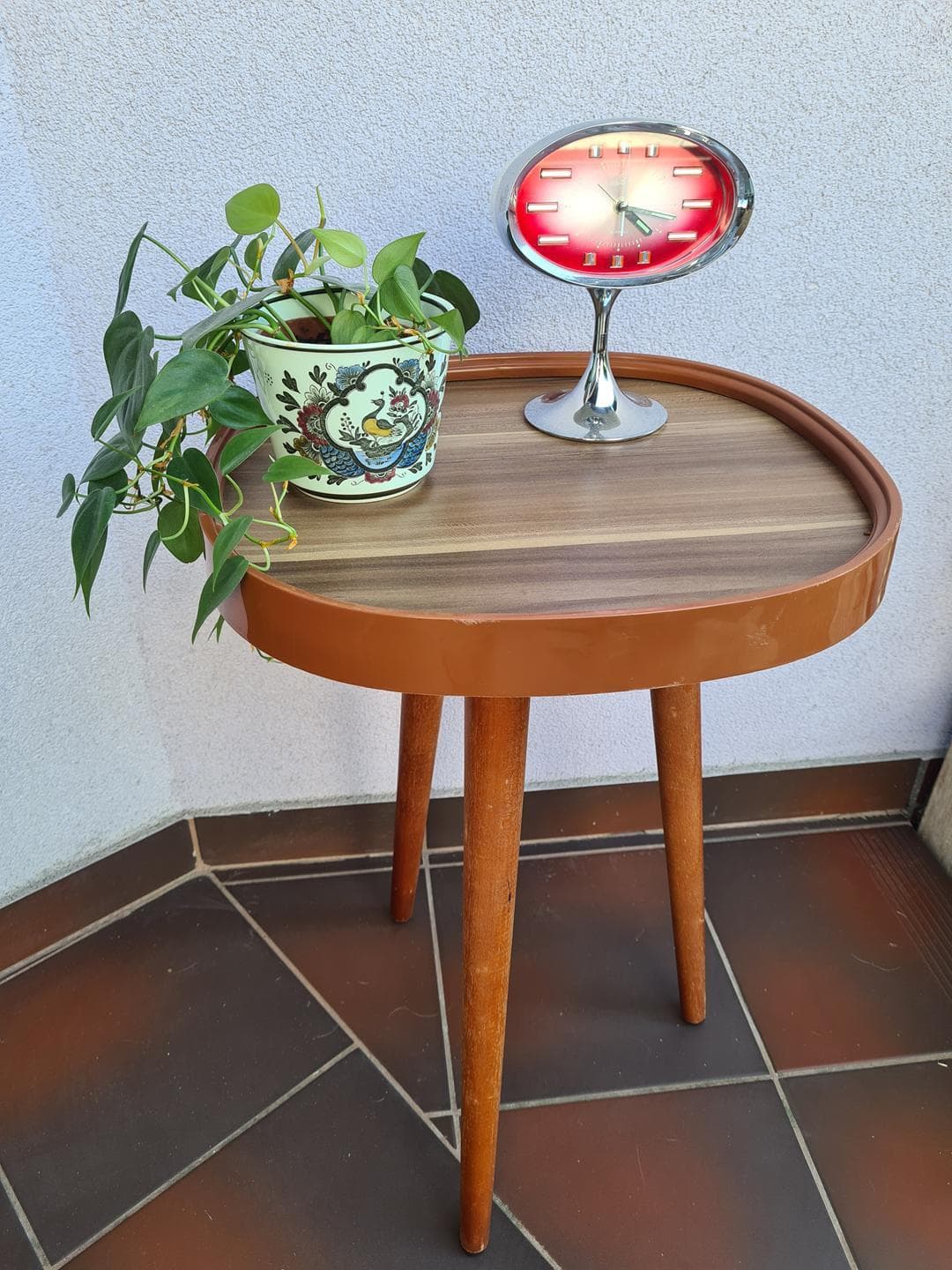 Coffee table, brown wood, 1970s - 343047