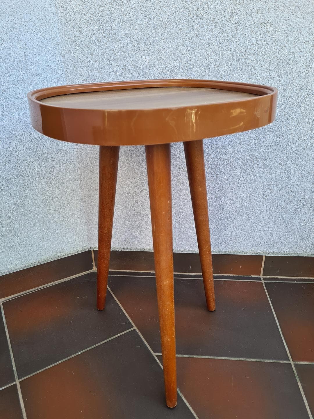 Coffee table, brown wood, 1970s - 343052