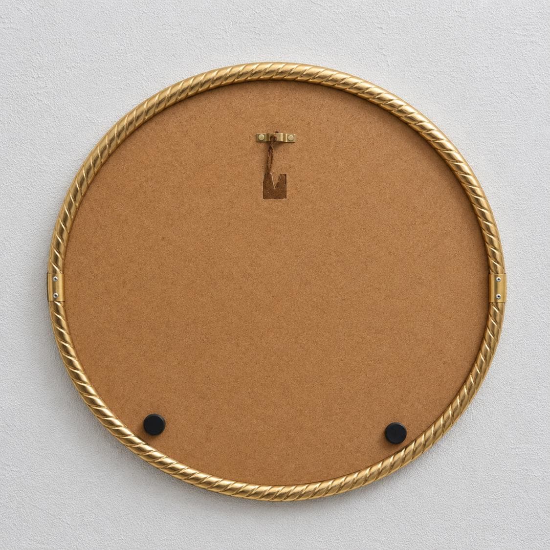 Wall mirror round, gold brass, 1970s - 343141