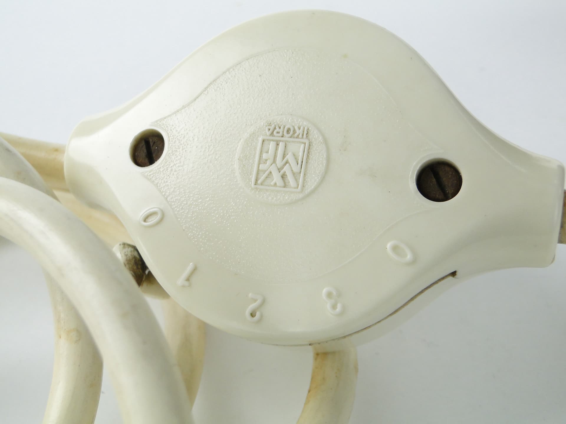 Lampa stołowa Ikora, szkło czerwony pomarańczowy żółty brązowy, abażur tkanina szary, WMF, Niemcy, lata 30. - 343185