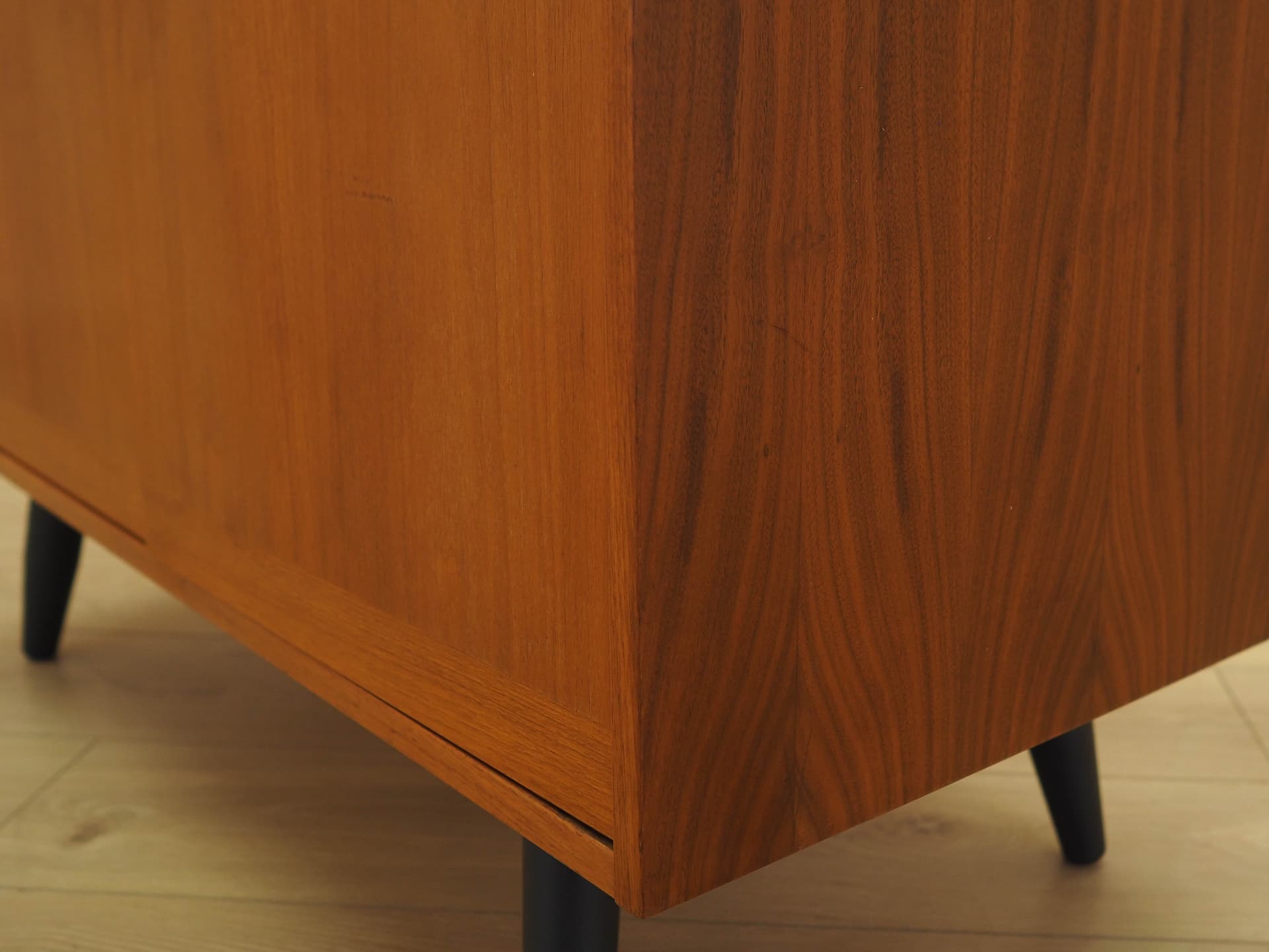 Cabinet, brown teak, black wood, Denmark, 1970s. - 343234