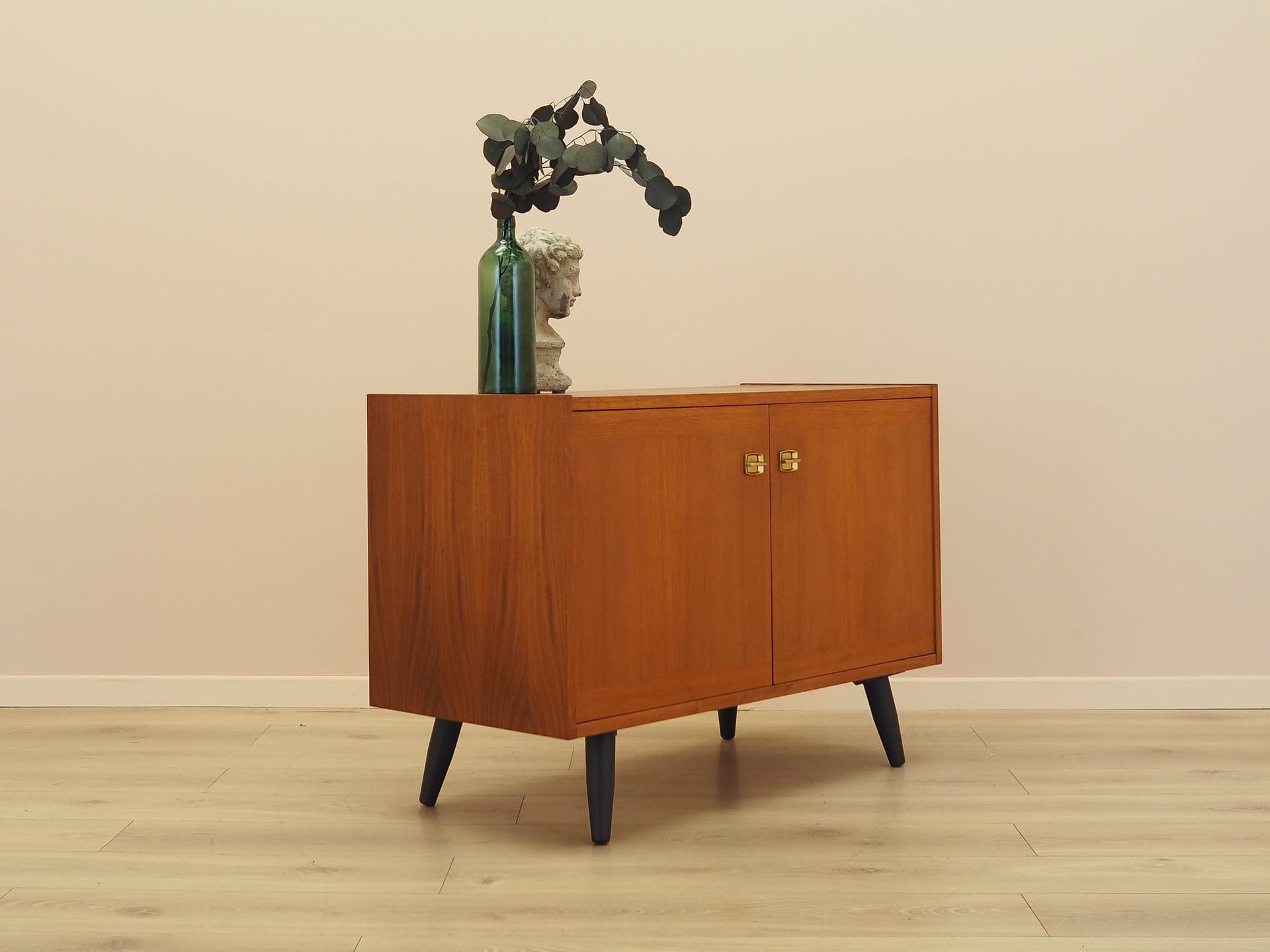 Cabinet, brown teak, black wood, Denmark, 1970s. - 343228