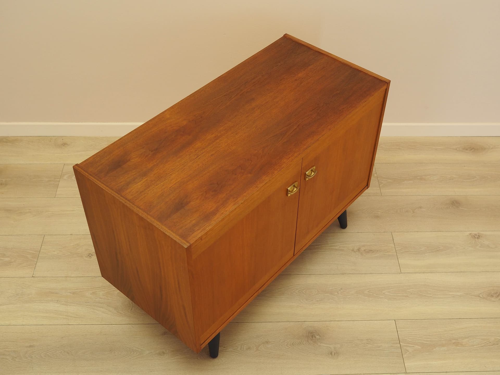 Cabinet, brown teak, black wood, Denmark, 1970s. - 343233