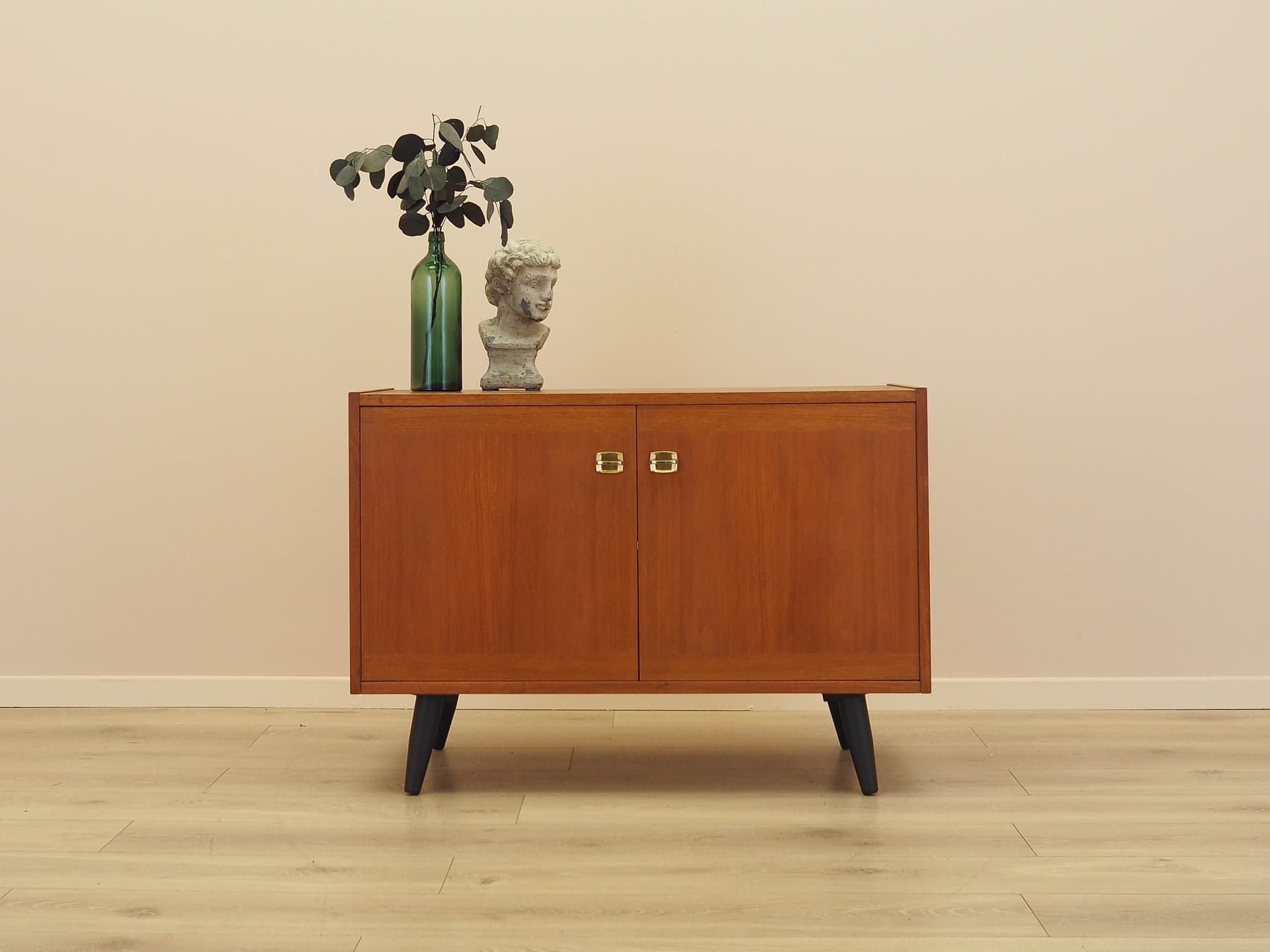 Cabinet, brown teak, black wood, Denmark, 1970s. - 343225