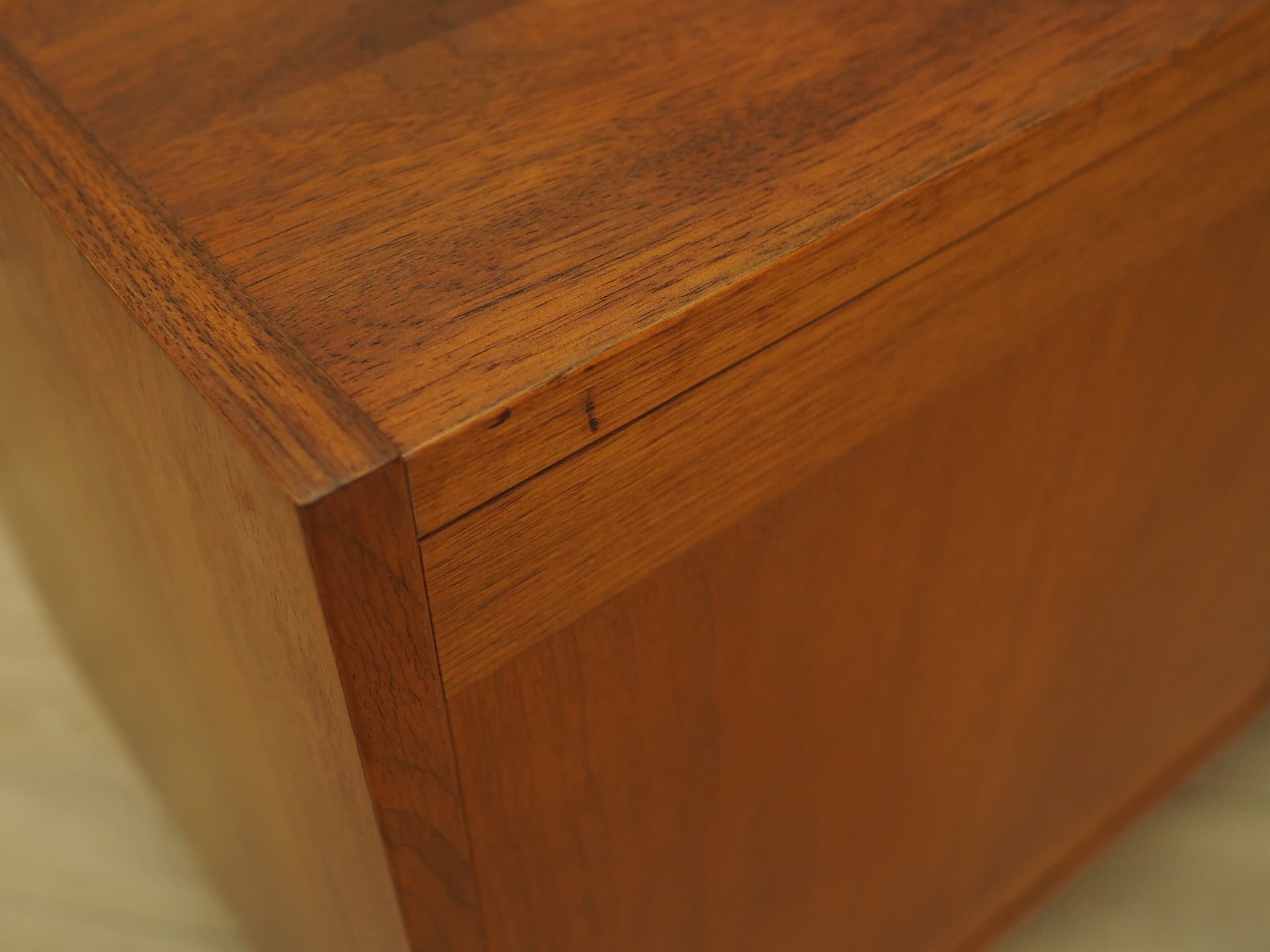 Cabinet, brown teak, black wood, Denmark, 1970s. - 343229