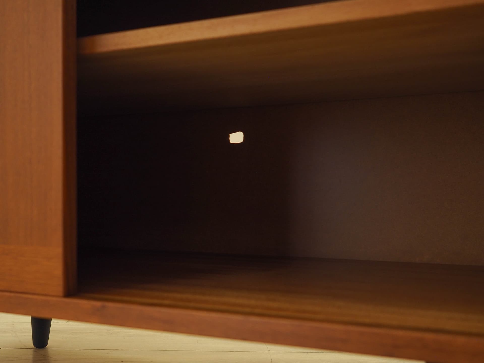 Cabinet, brown teak, black wood, Denmark, 1970s. - 343232