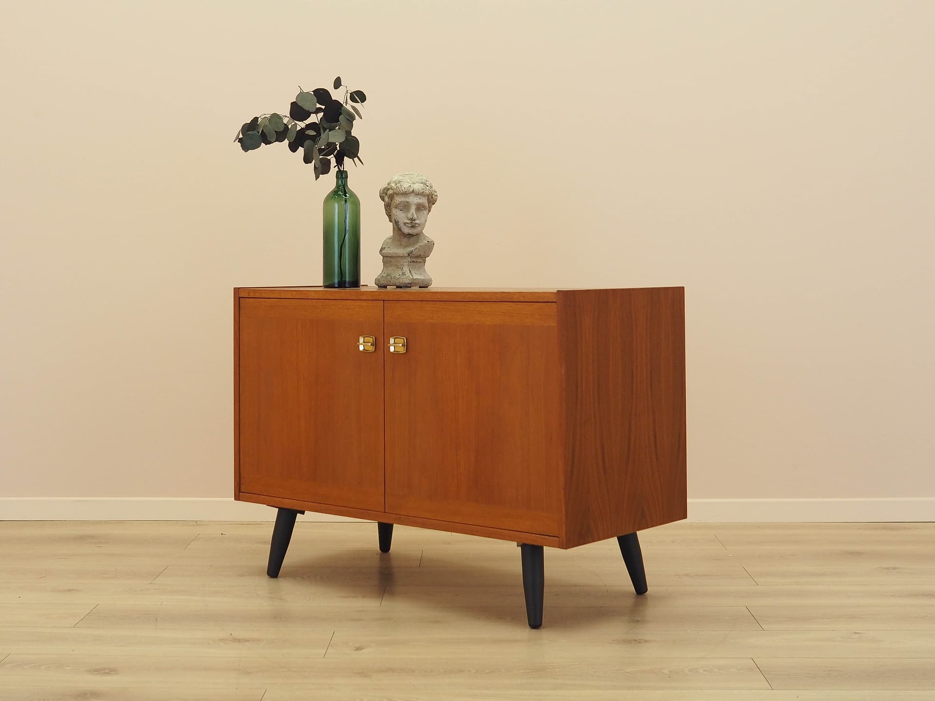 Cabinet, brown teak, black wood, Denmark, 1970s. - 343227