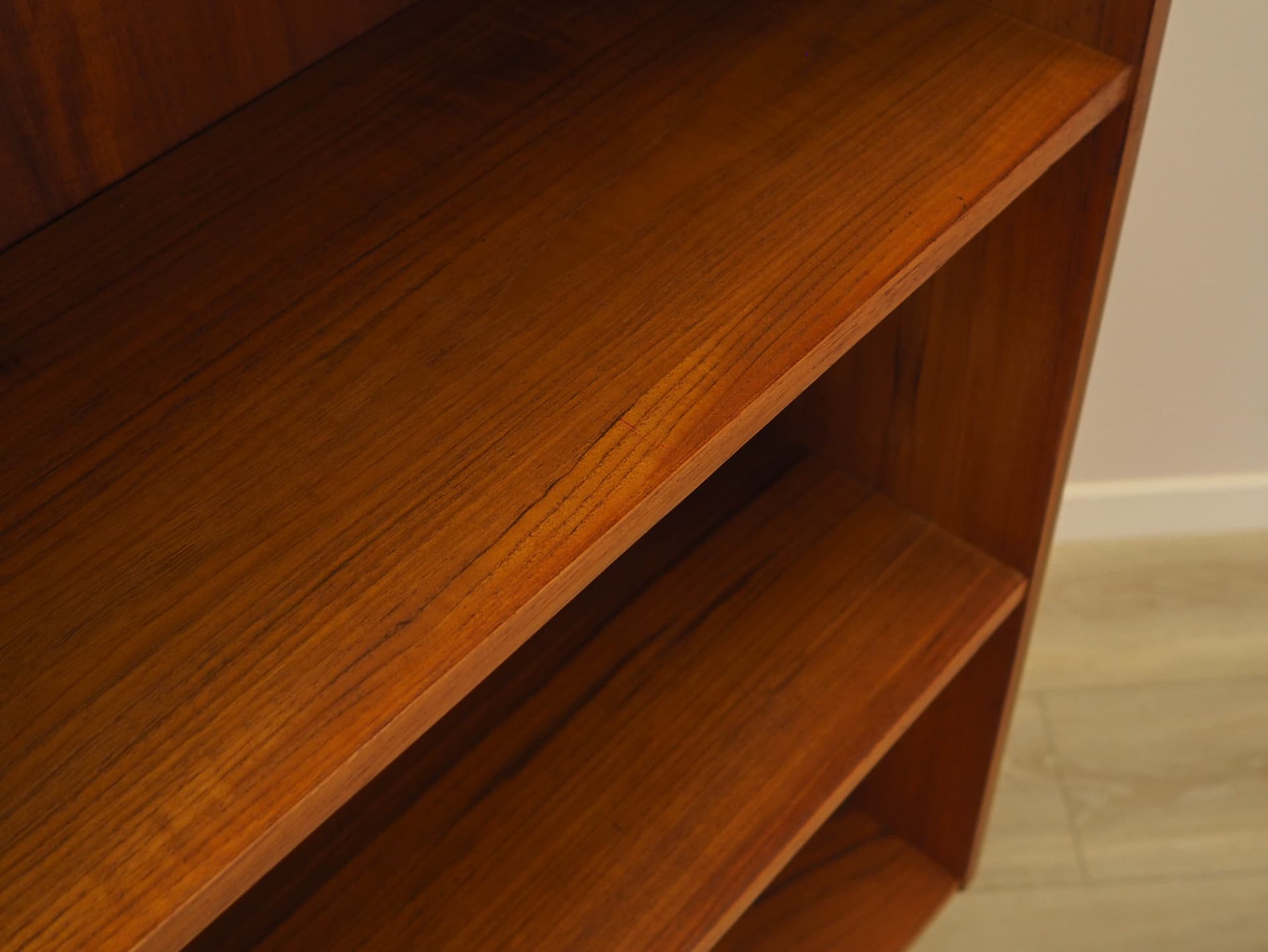 Bookcase, brown teak, black wood, Denmark, 1970s. - 343248