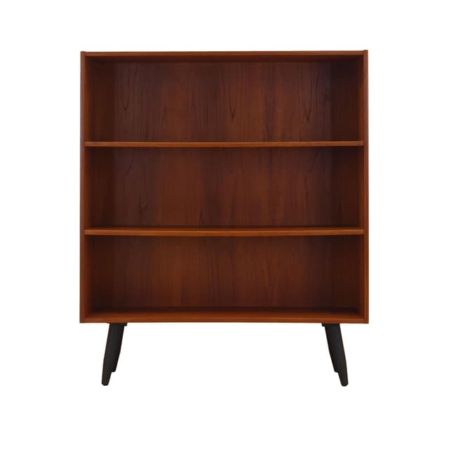 Bookcase, brown teak, black wood, Denmark, 1970s. - DIMENSION