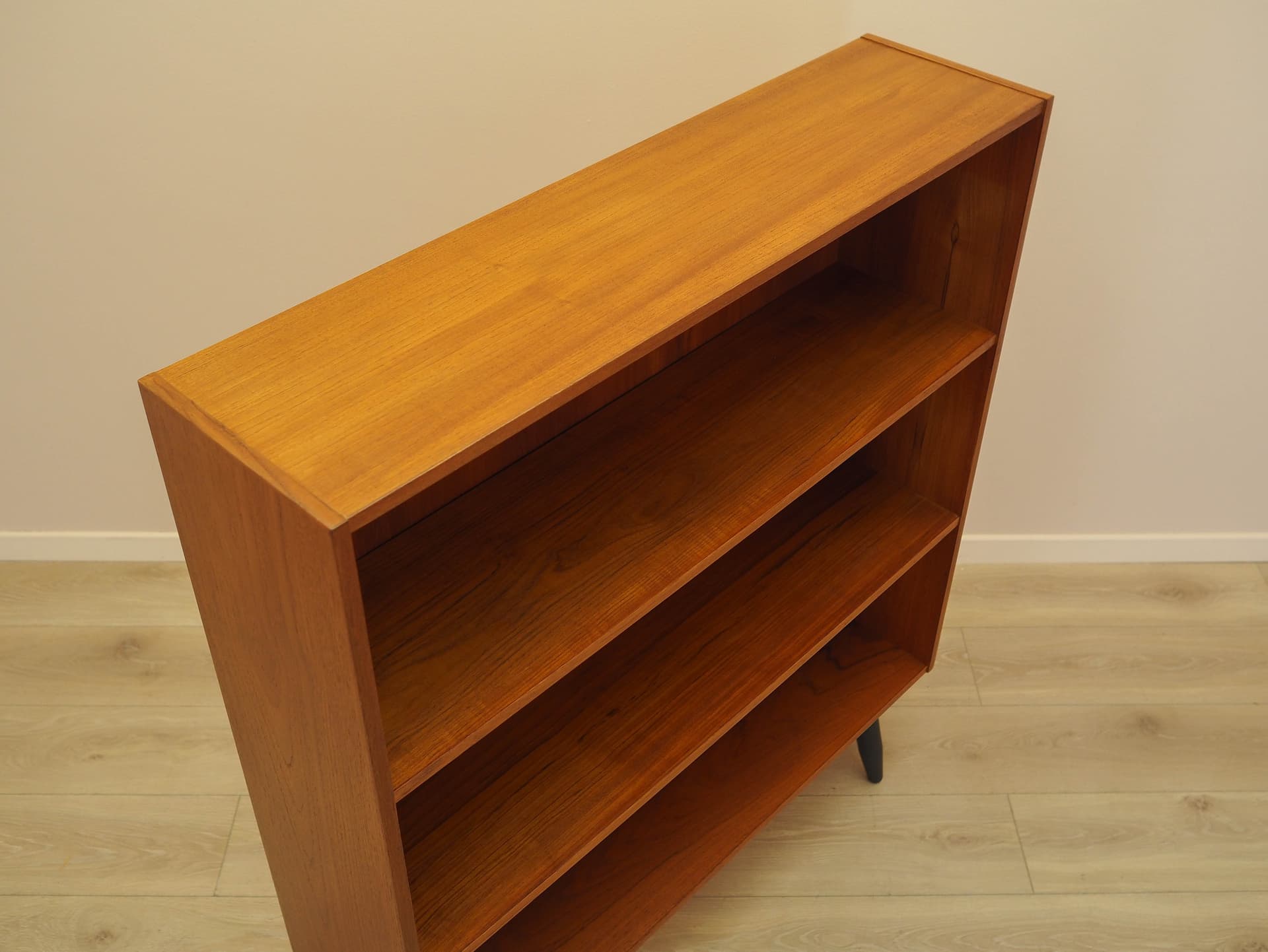 Bookcase, brown teak, black wood, Denmark, 1970s. - 343250