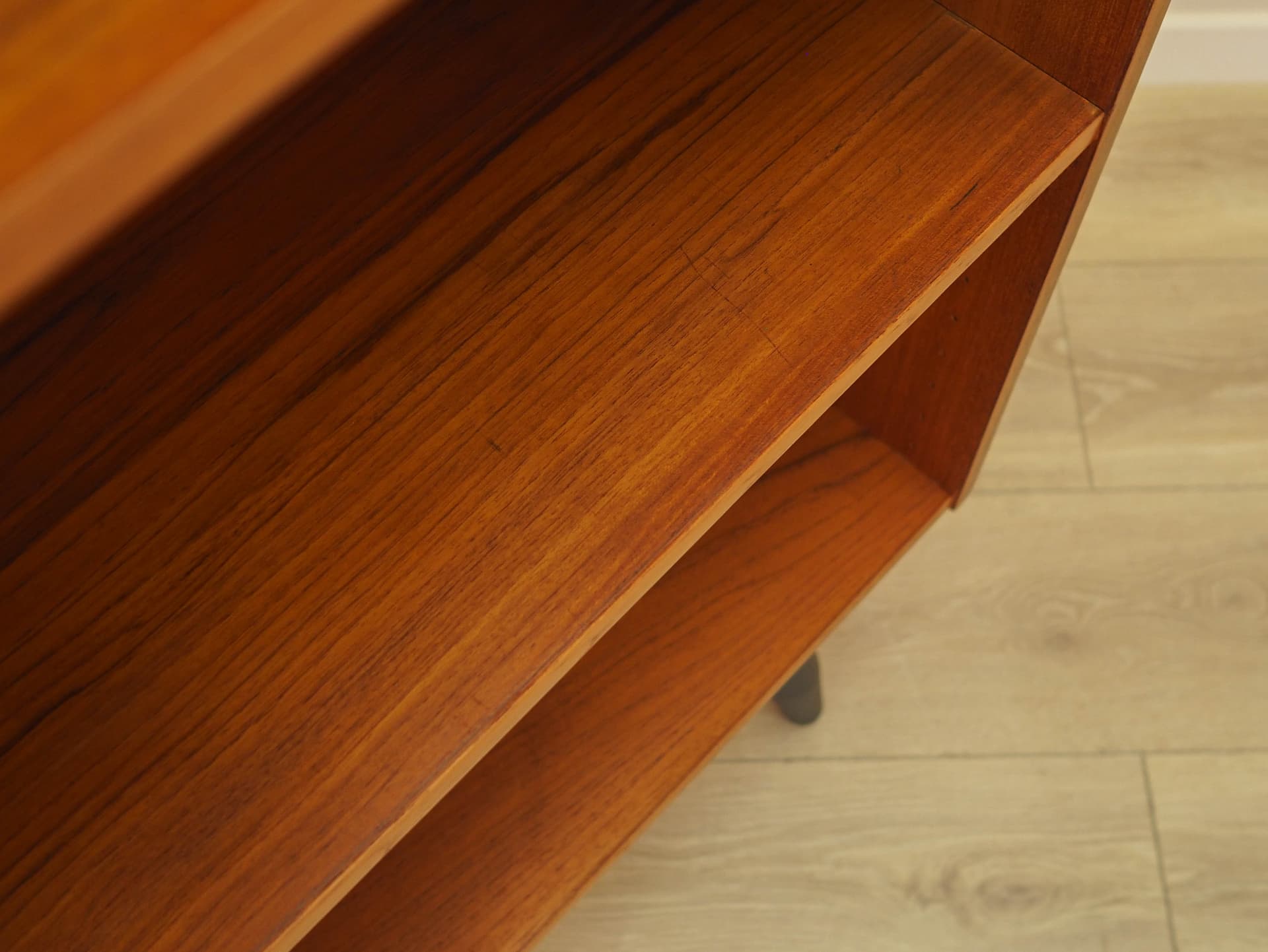 Bookcase, brown teak, black wood, Denmark, 1970s. - 343249