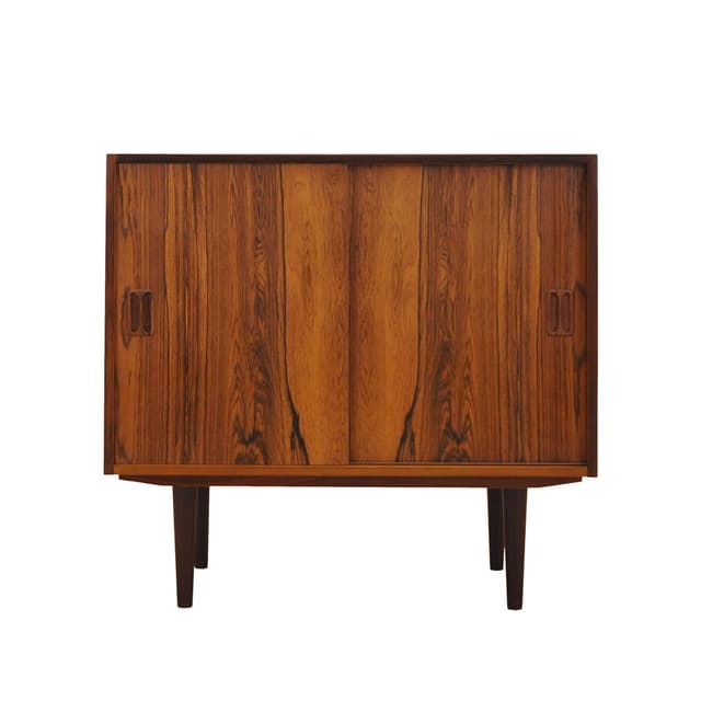 Cabinet, brown rosewood, black wood, Denmark, 1970s. - DIMENSION