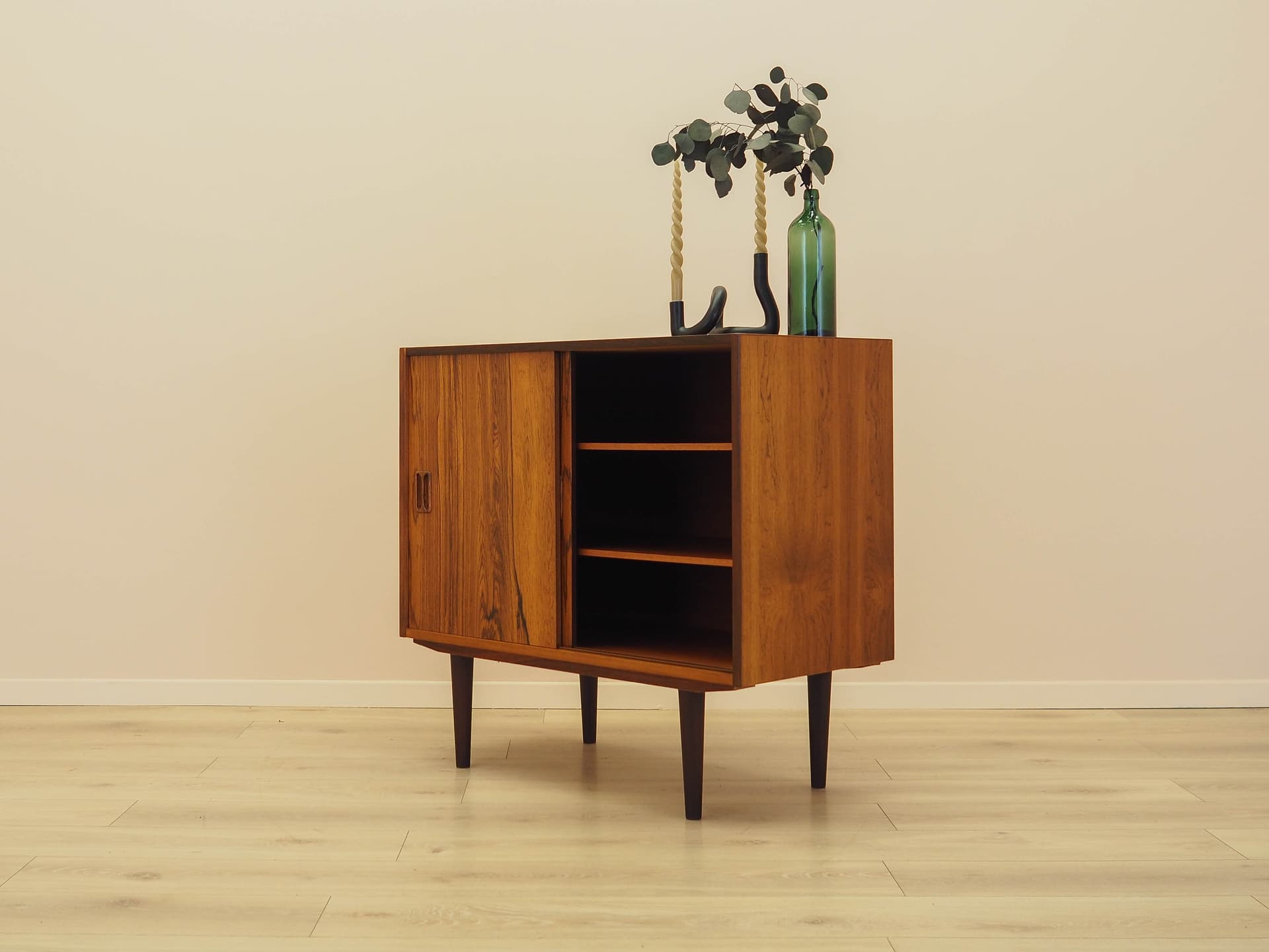 Cabinet, brown rosewood, black wood, Denmark, 1970s. - 343274