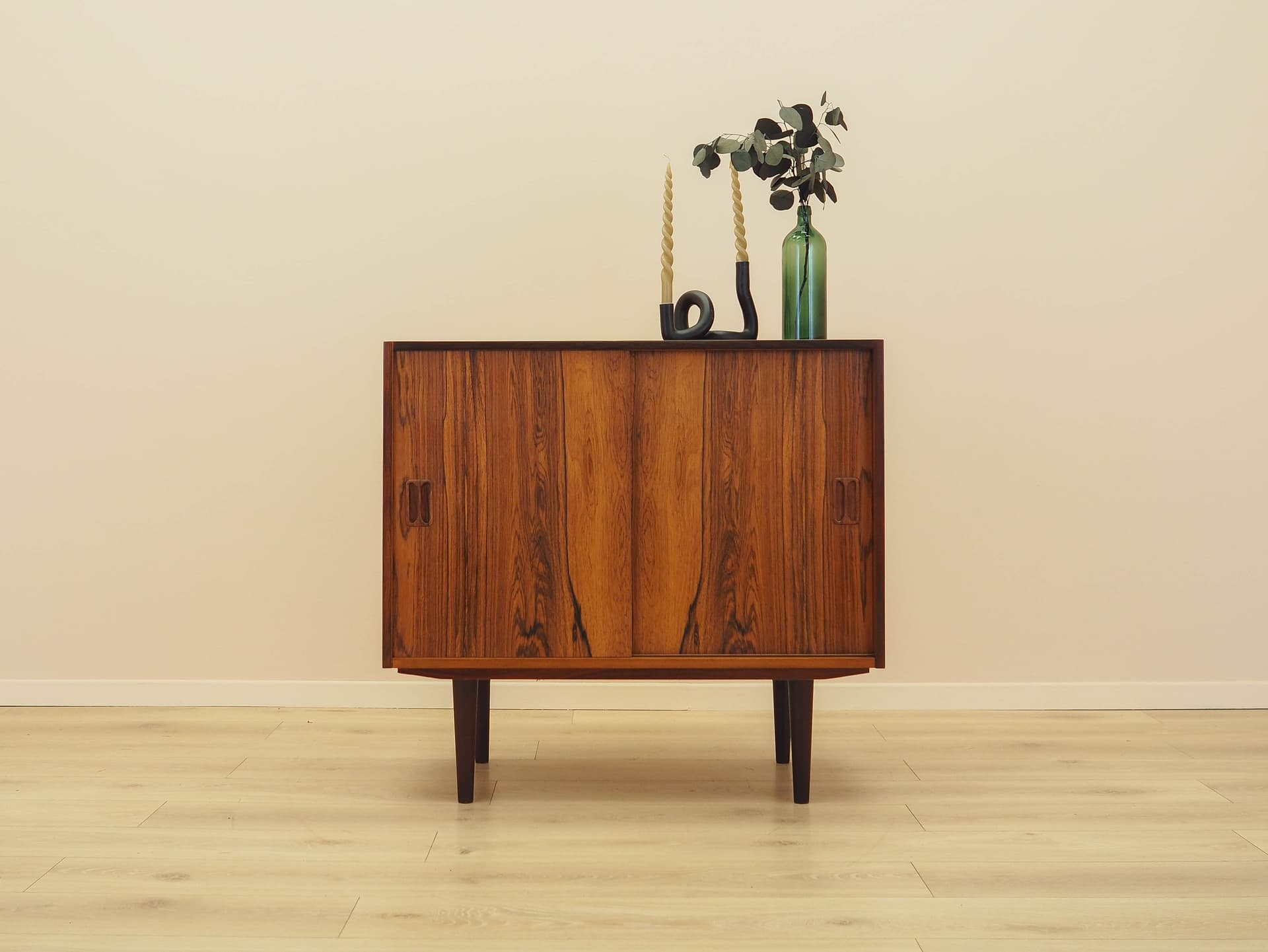 Cabinet, brown rosewood, black wood, Denmark, 1970s. - 343272