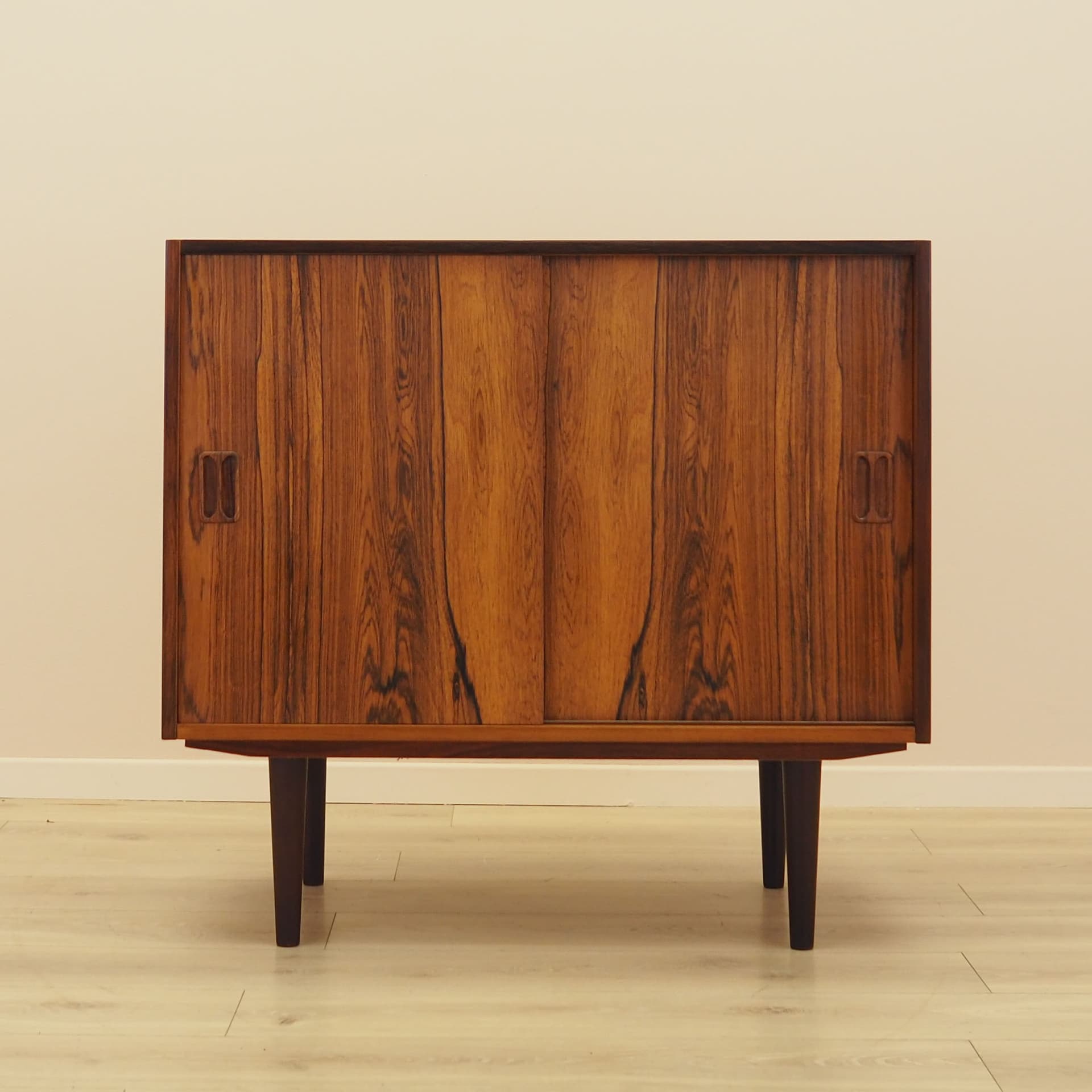 Cabinet, brown rosewood, black wood, Denmark, 1970s. - 343270