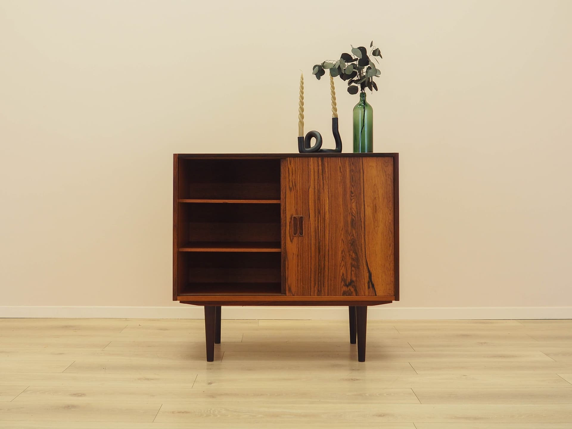 Cabinet, brown rosewood, black wood, Denmark, 1970s. - 343273