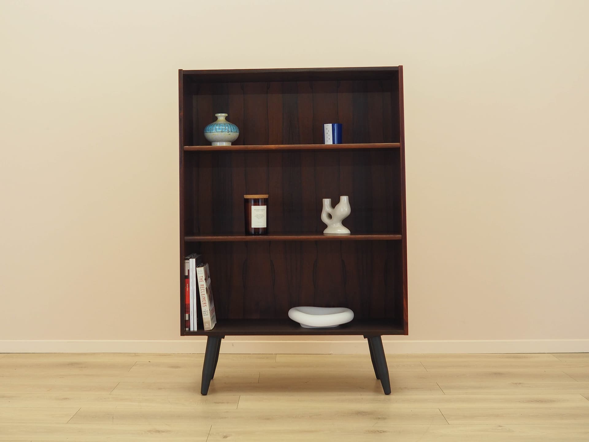 Bookcase, brown rosewood, black wood, Denmark, 1970s. - 343282