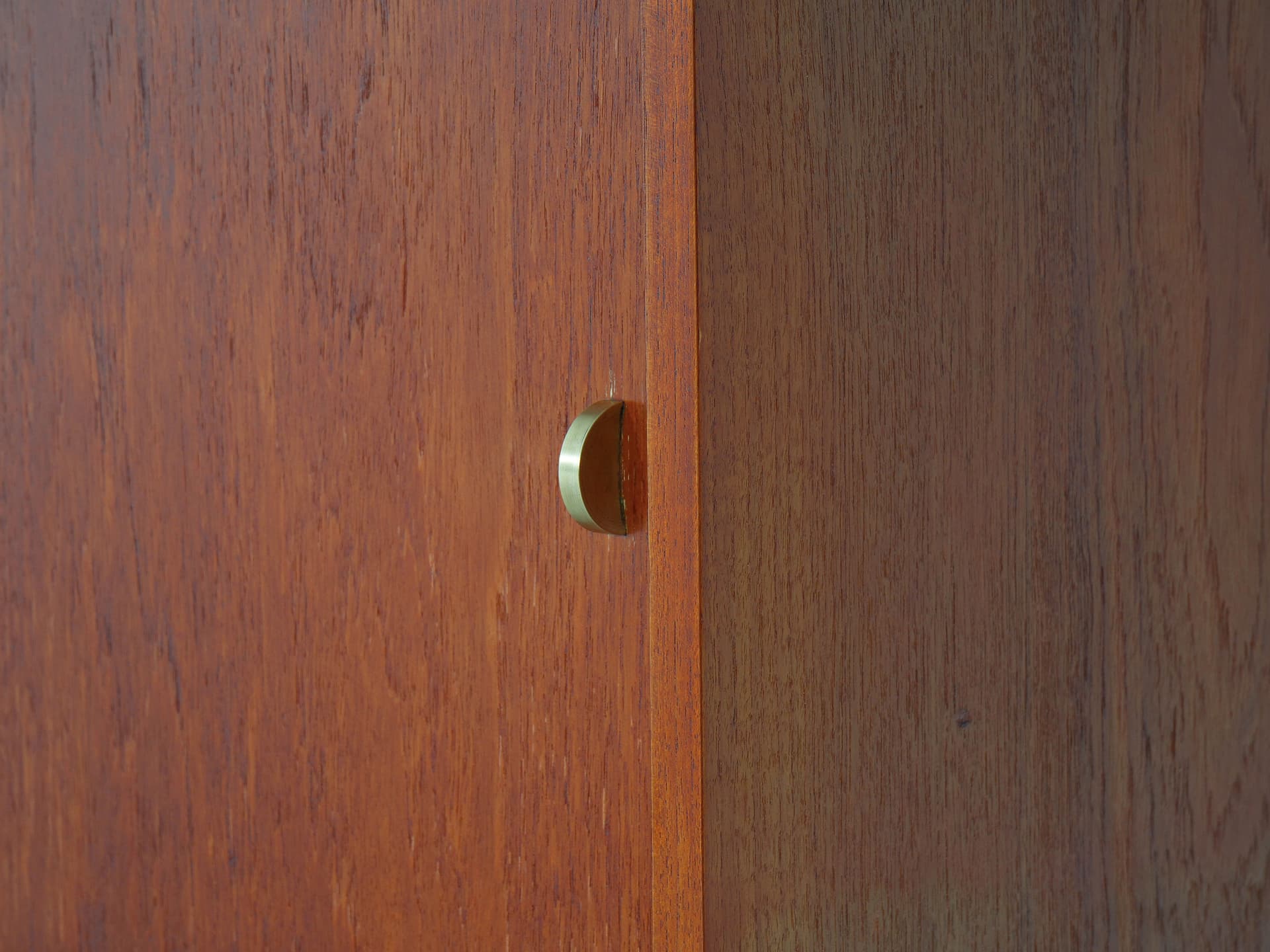Shelving unit, brown teak, metal, Denmark, 1960s. - 343312