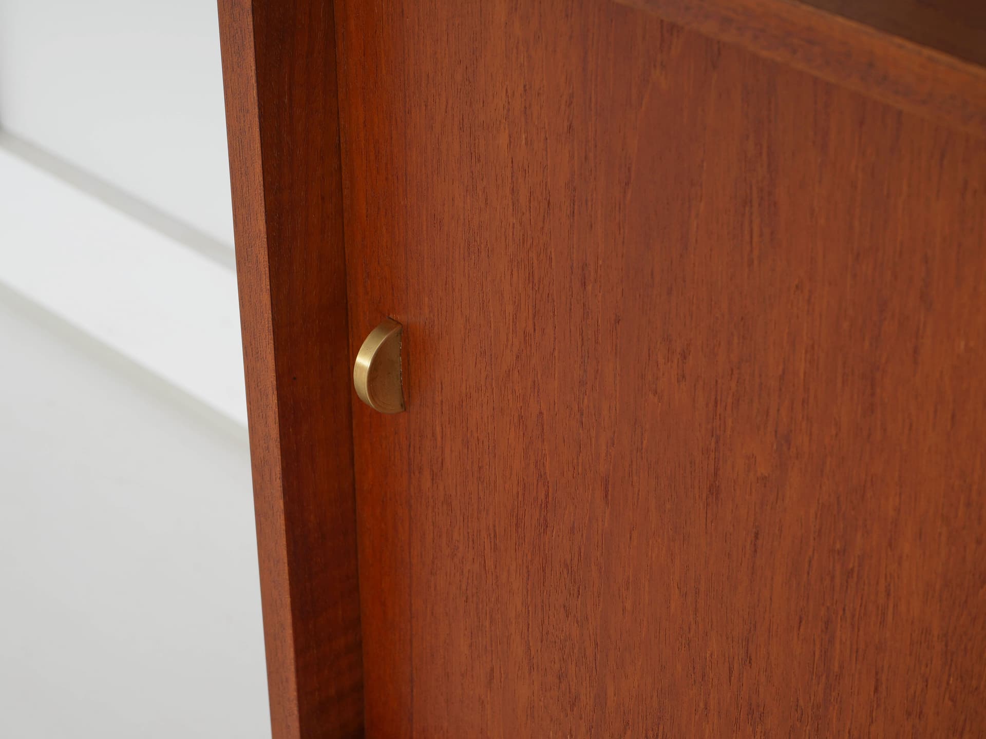 Shelving unit, brown teak, metal, Denmark, 1960s. - 343311